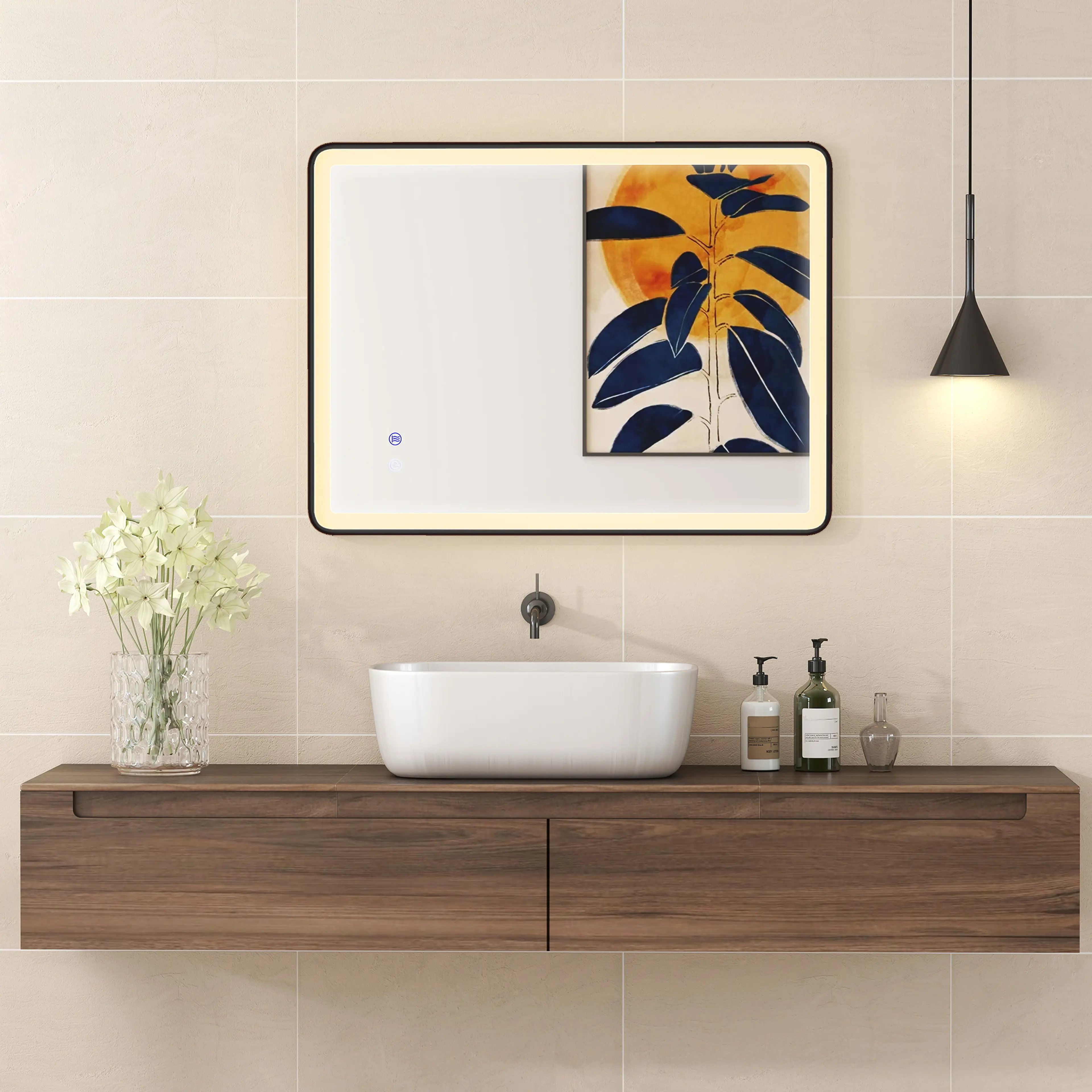 Sminkspegel LED 80 × 60 cm med antiimma – bild 4