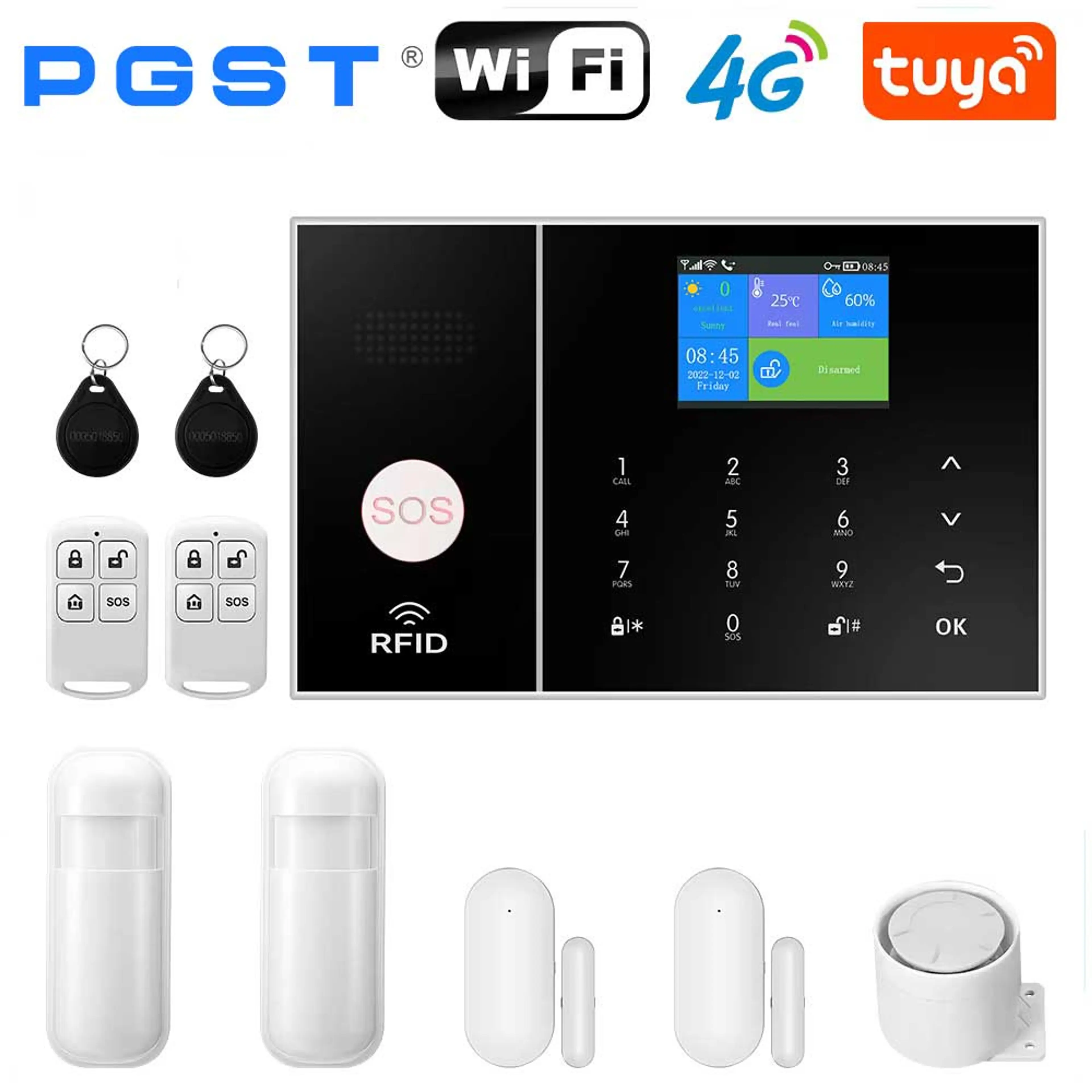 Hemlarm paket B-4G – larmpanel med knappsats och sensorer