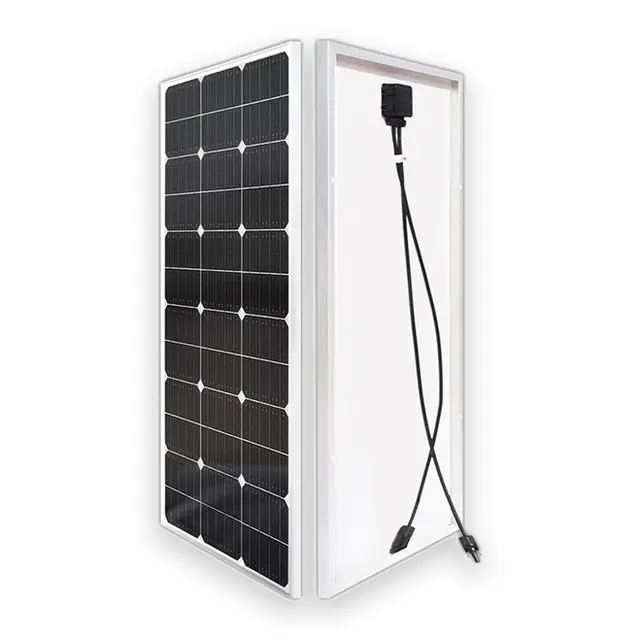 Monokristallin solpanel 12 V för husbil och husvagn med kopplingsdosa och MC4-kablar