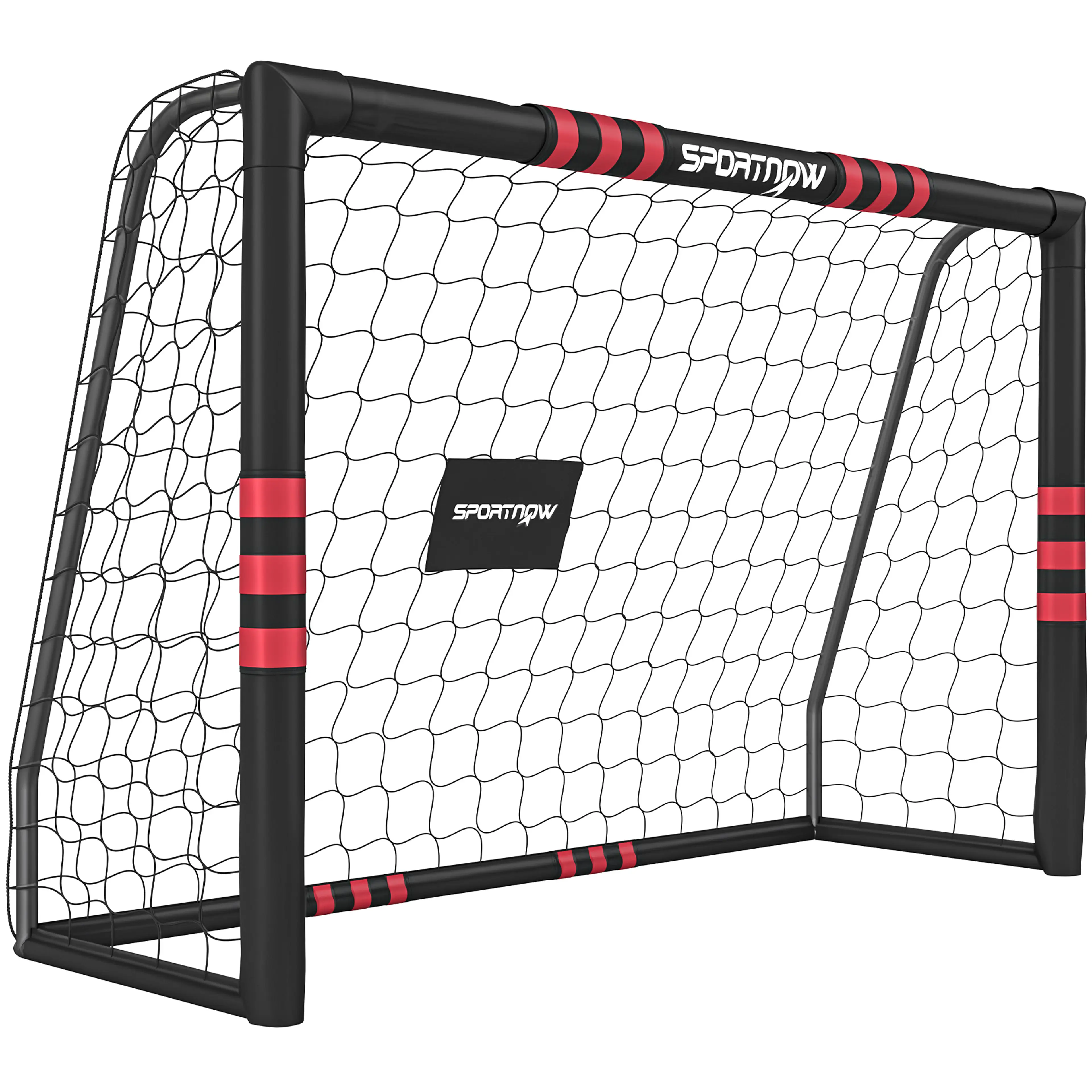 Fotbollsmål 180 × 60 × 120 cm med skumskydd, nät och fem markankare