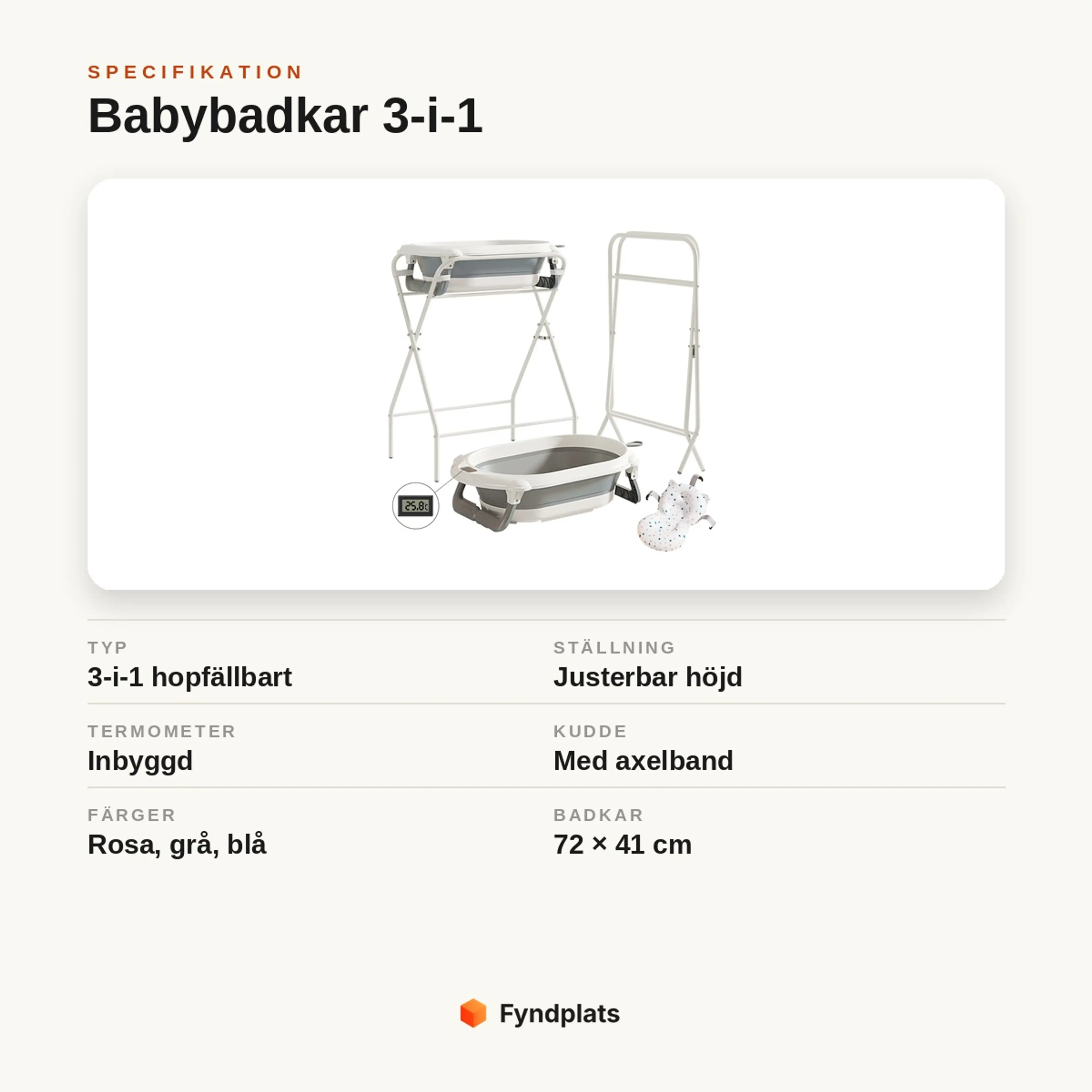 Babybadkar med Ställning 3-i-1 Hopfällbart
