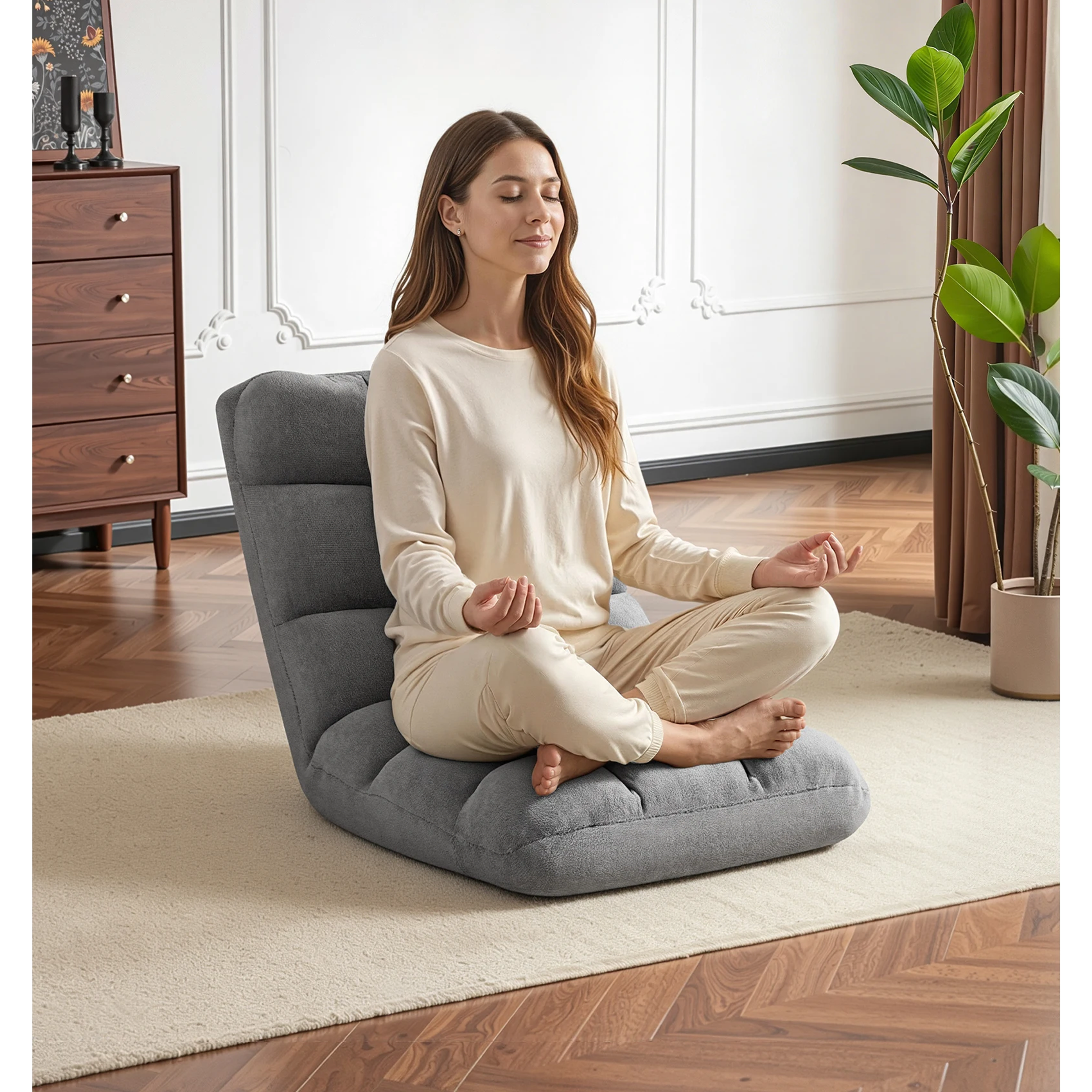 Golvstol justerbar & hopfällbar – för spel, läsning och meditation