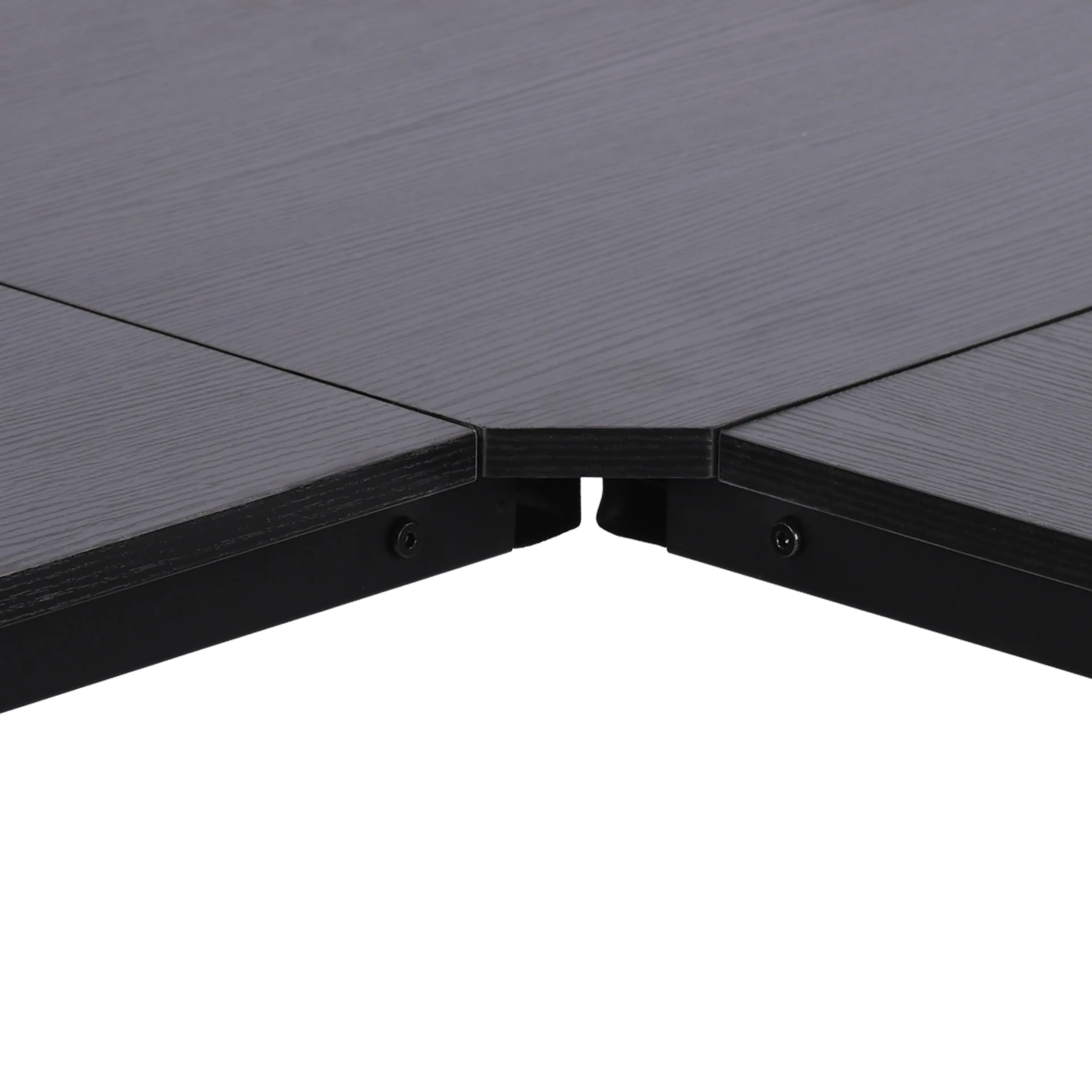 Hörnskrivbord 150 × 150 cm – natur och svart – bild 6