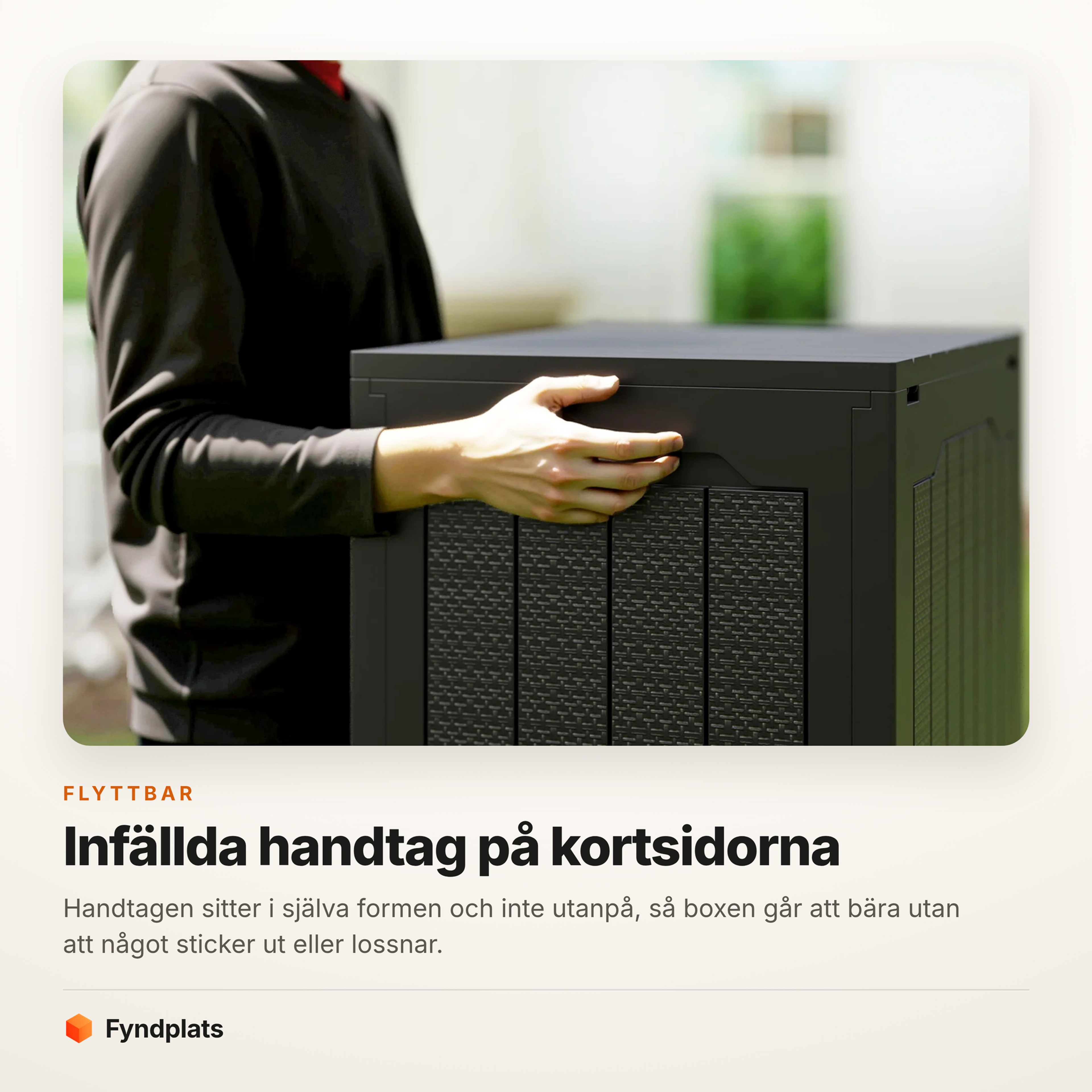 Kort: infällda handtag på kortsidorna