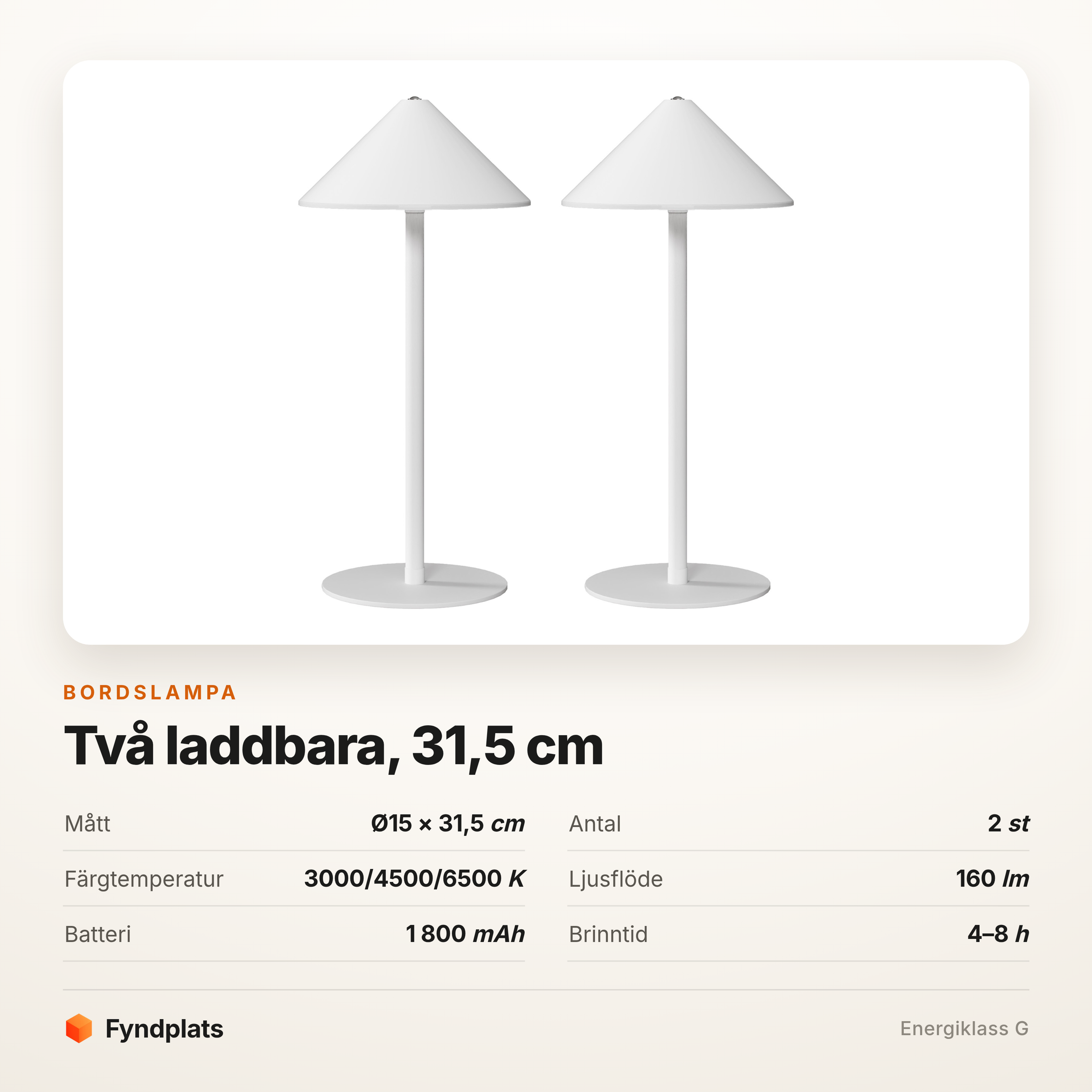 Laddbara bordslampor 2-pack – sladdlösa, touch och tre färgtemperaturer – bild 5