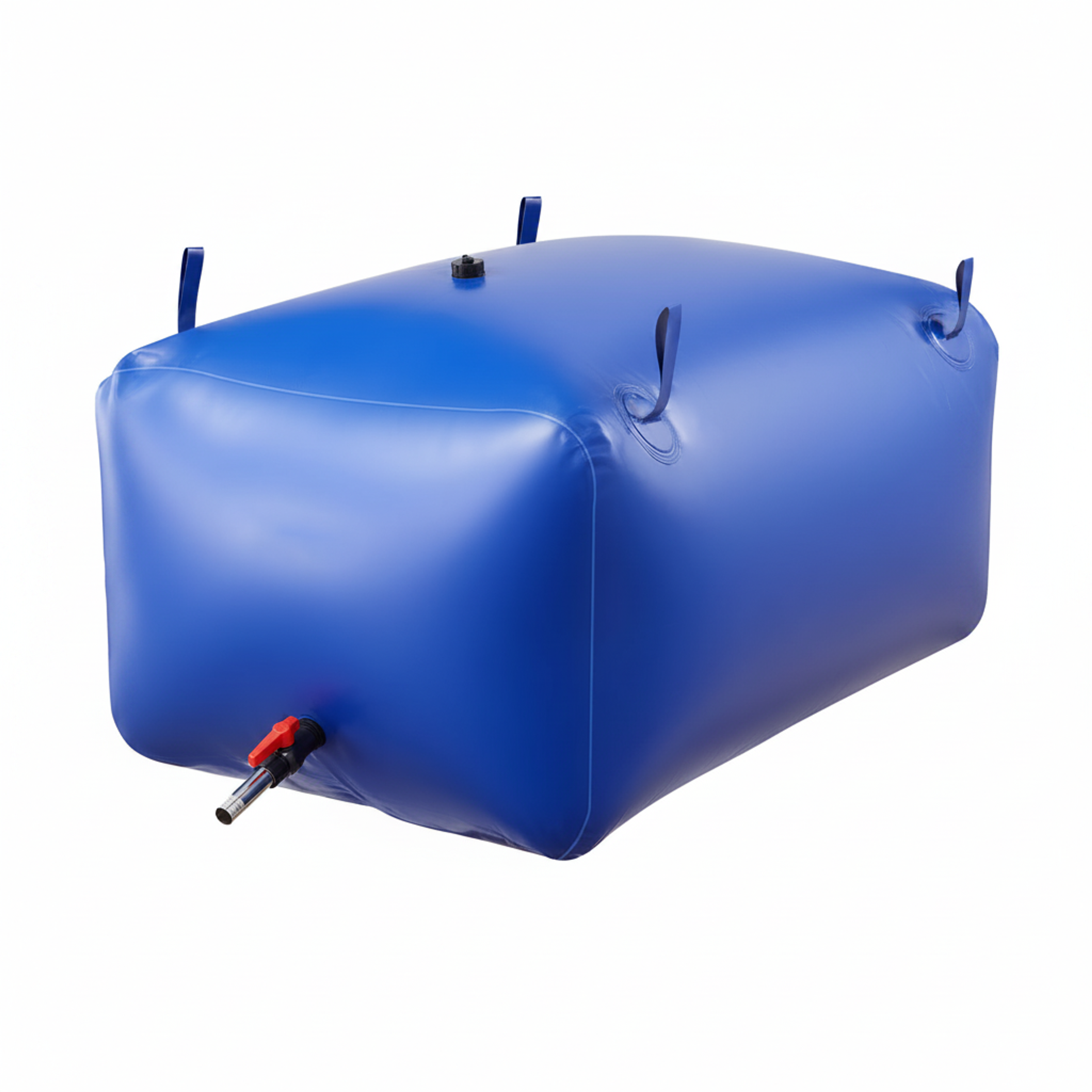 Vattenblåsa 400 liter i mörkblå PVC, den största modellen med tre bärhandtag