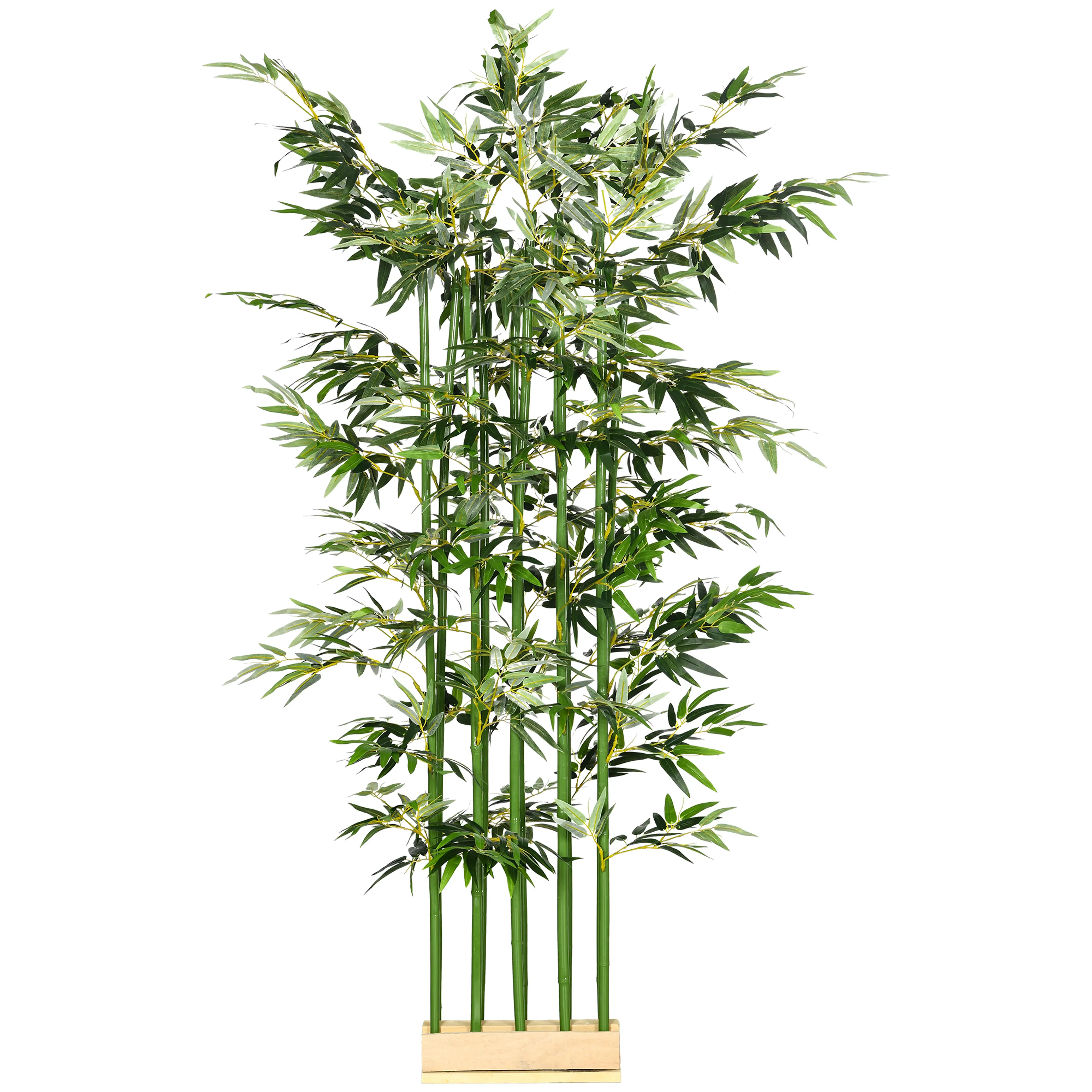 Konstgjord bambu 180 cm som rumsavdelare – 1 640 blad, avlång kruka
