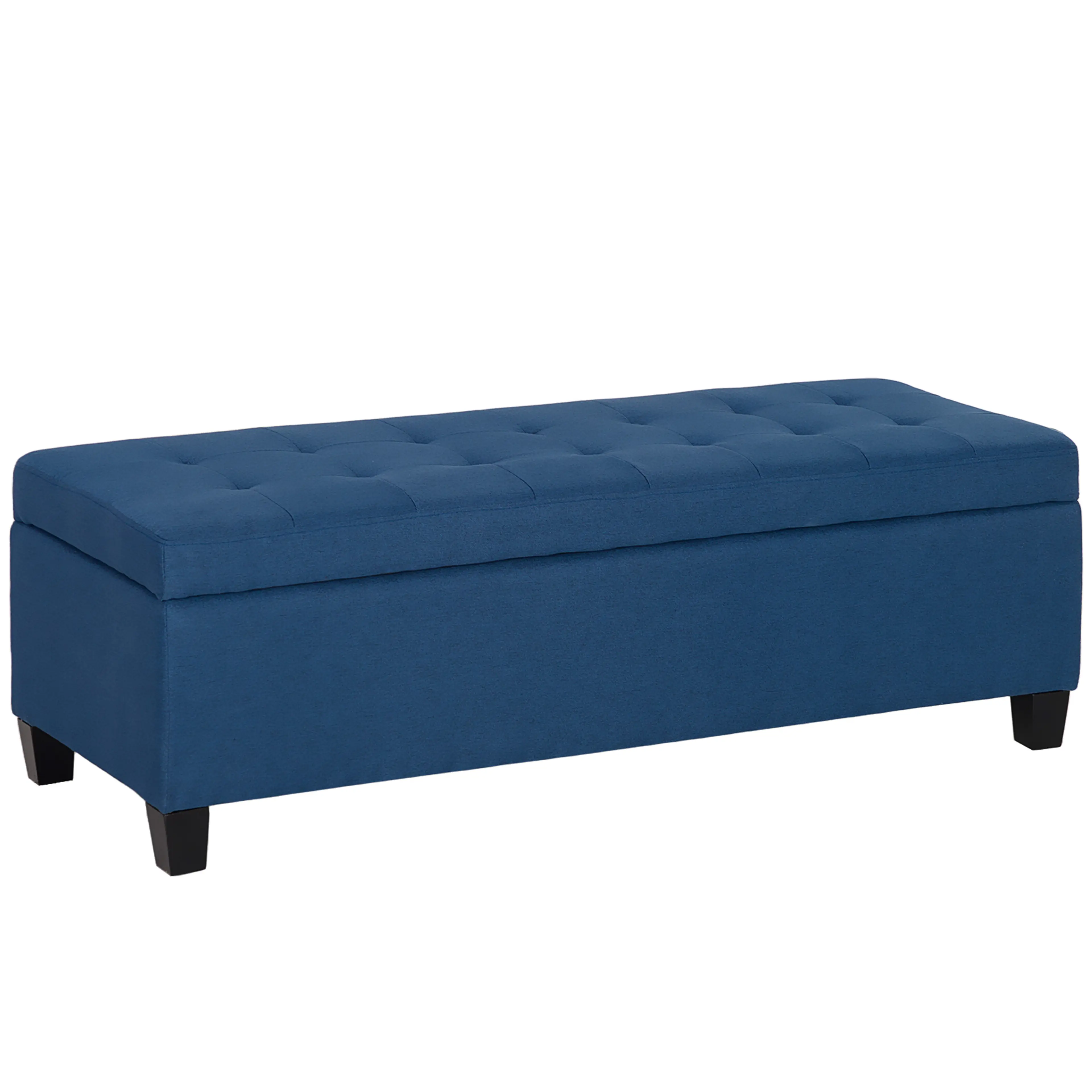 Ottomanbänk 125 cm med förvaring, blå