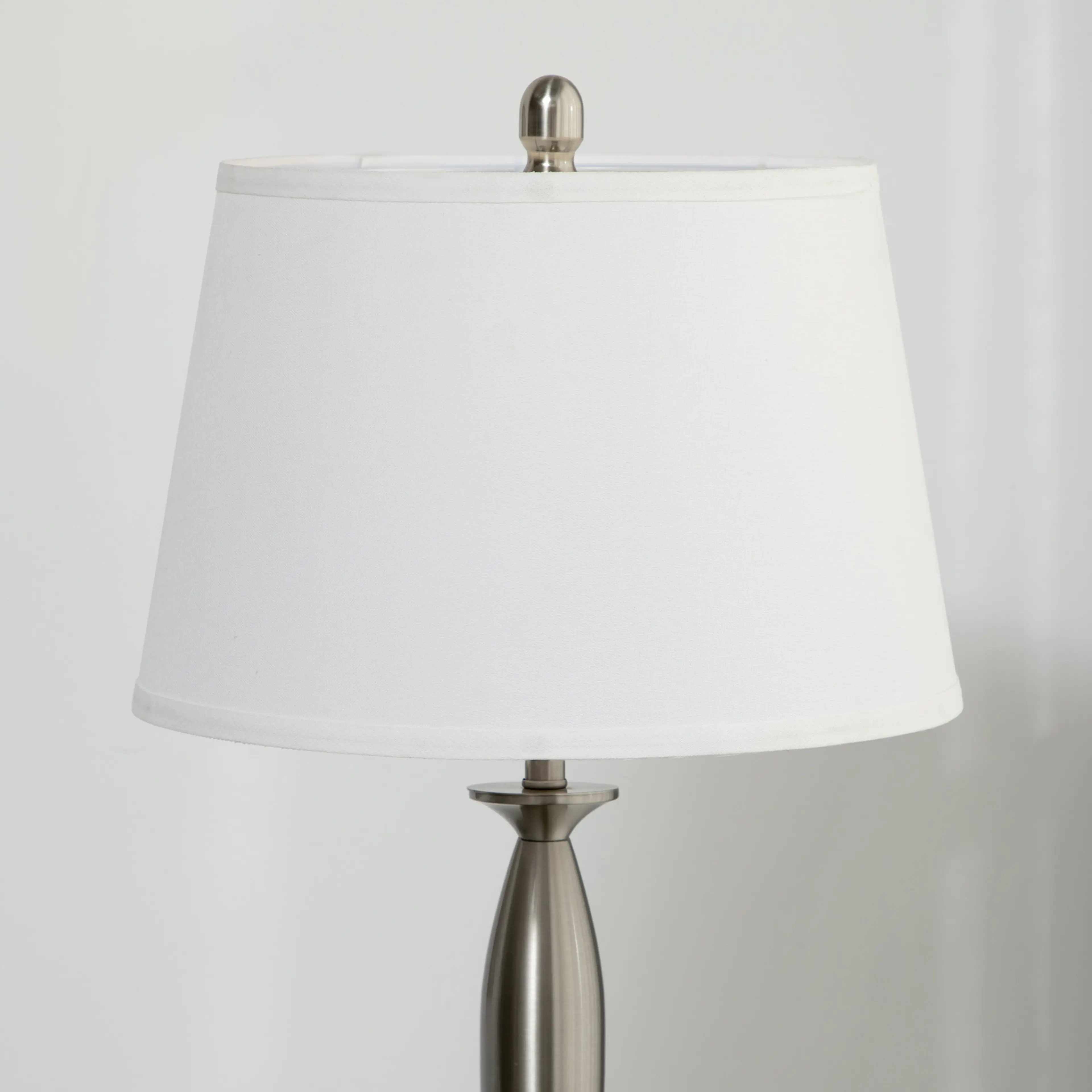 Lampset i tre delar silver – golvlampa 162 cm och två bordslampor i linnelook – bild 6
