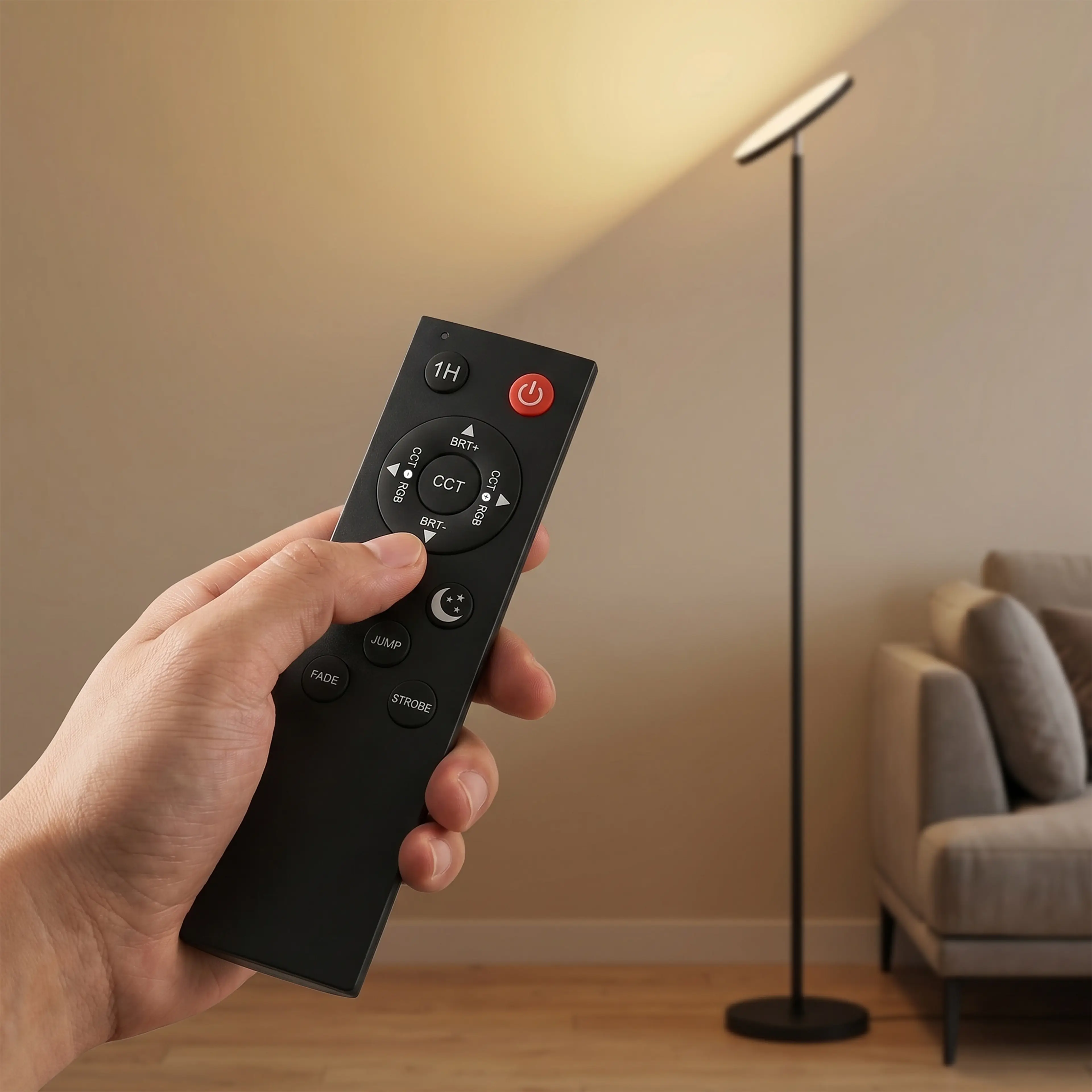 Golvlampa med uppljus 177 cm – 2 700 lumen mot taket, fjärrkontroll – bild 6
