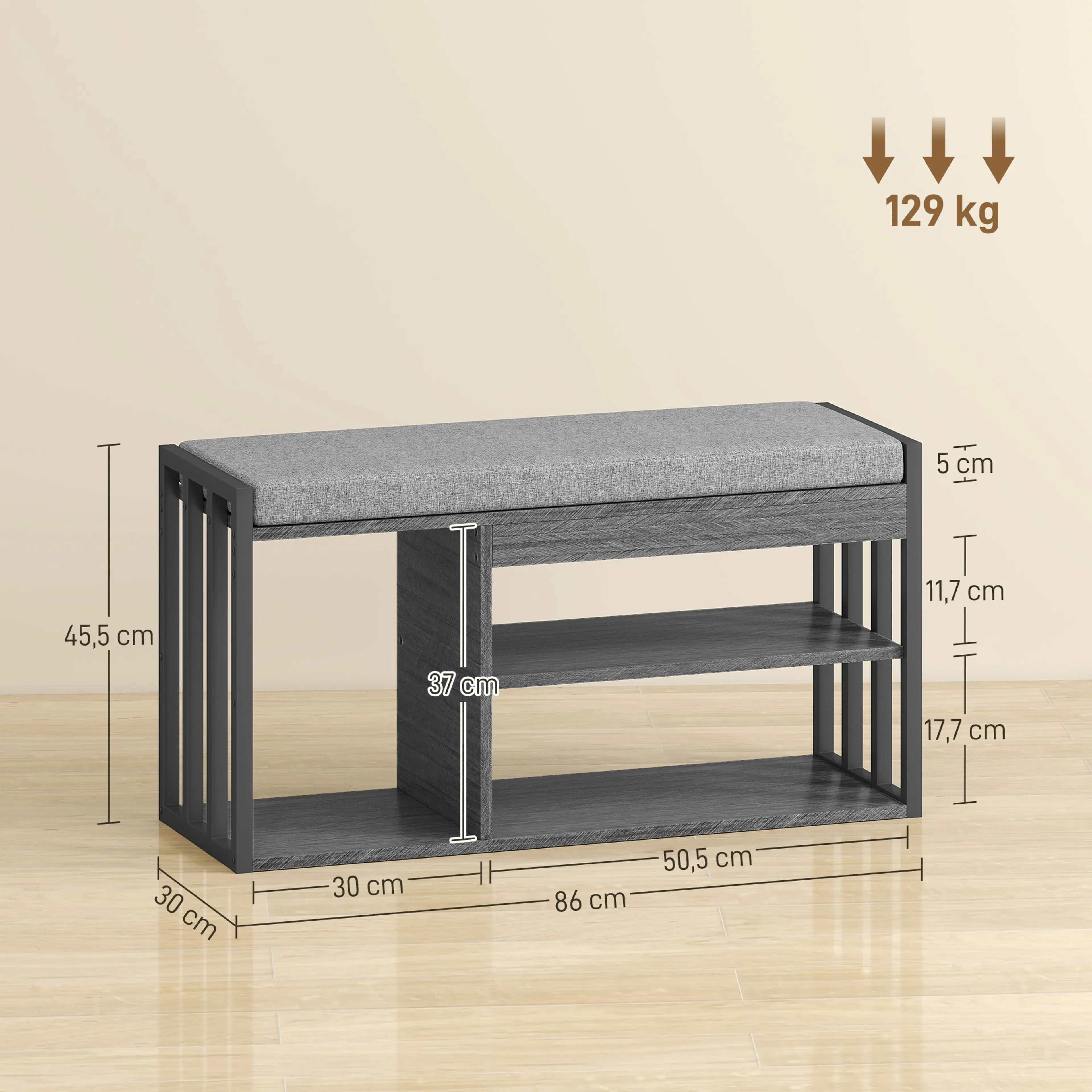Skoställ med sittbänk 86 cm – bild 4