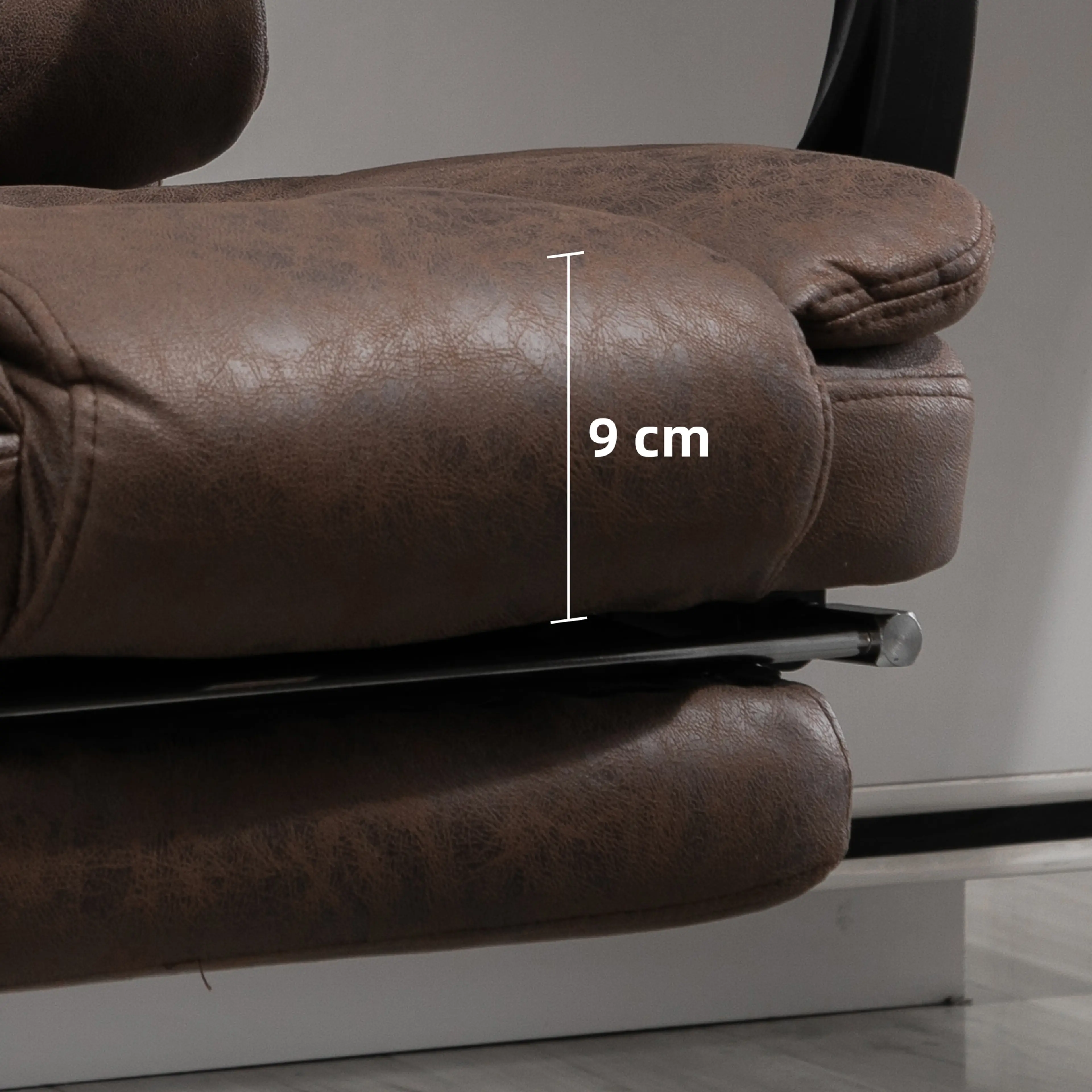 Massagestol brun i mikrofiber – sex punkter med värme, 138 cm utfälld – bild 6