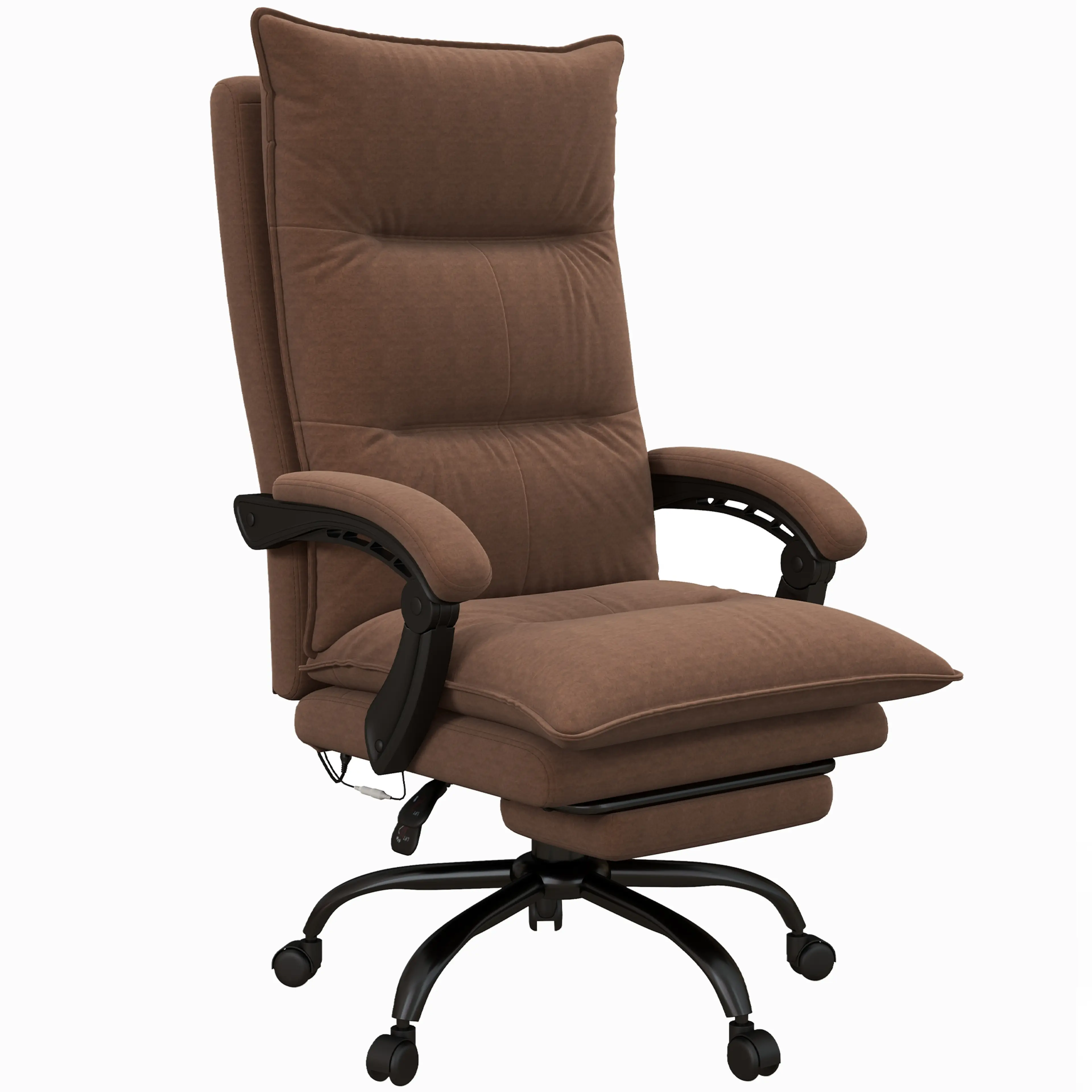 Kontorsstol i brun mikrofiber med 155° ryggläge