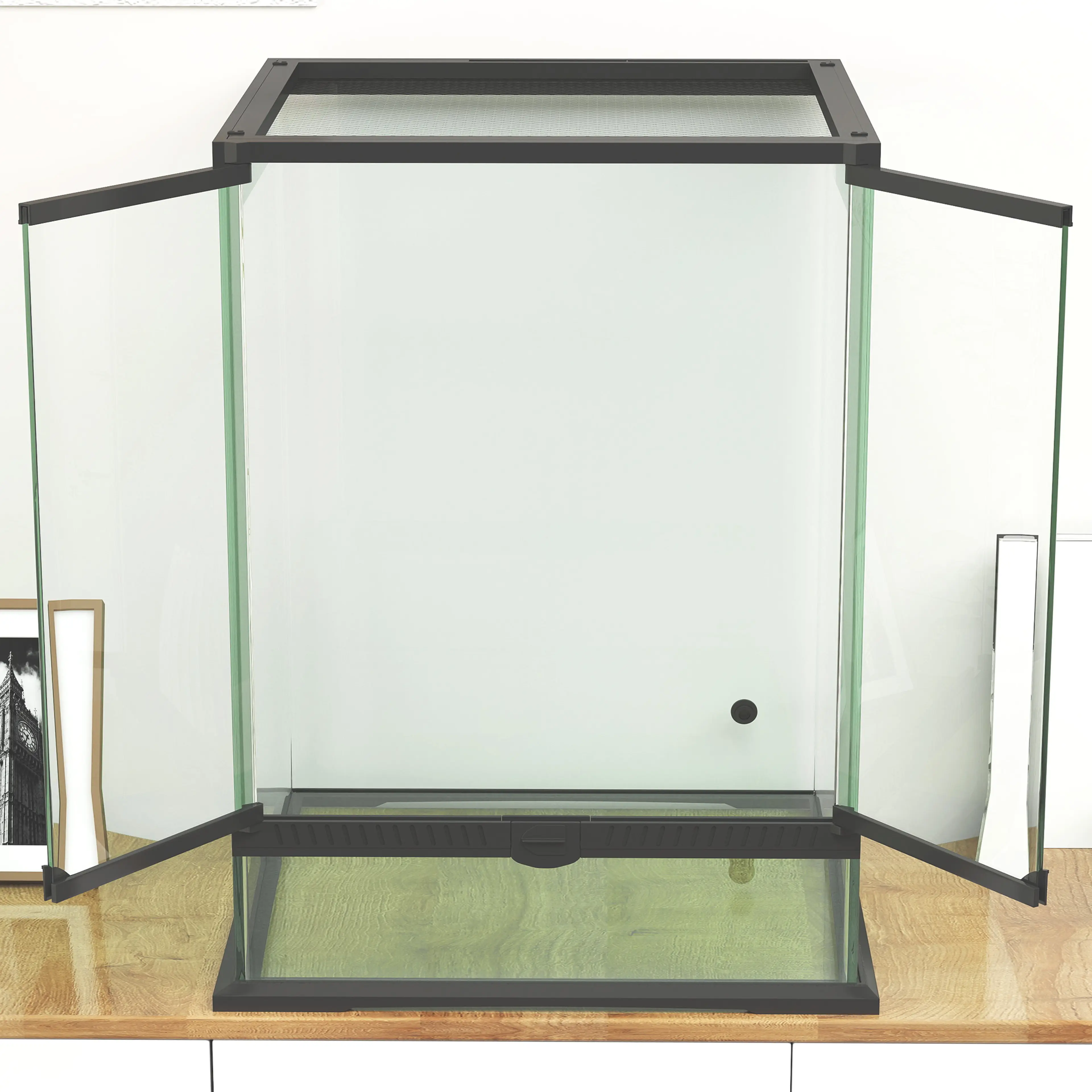 Högt glasterrarium 45 × 45 × 60 cm, 120 liter med lås – bild 3