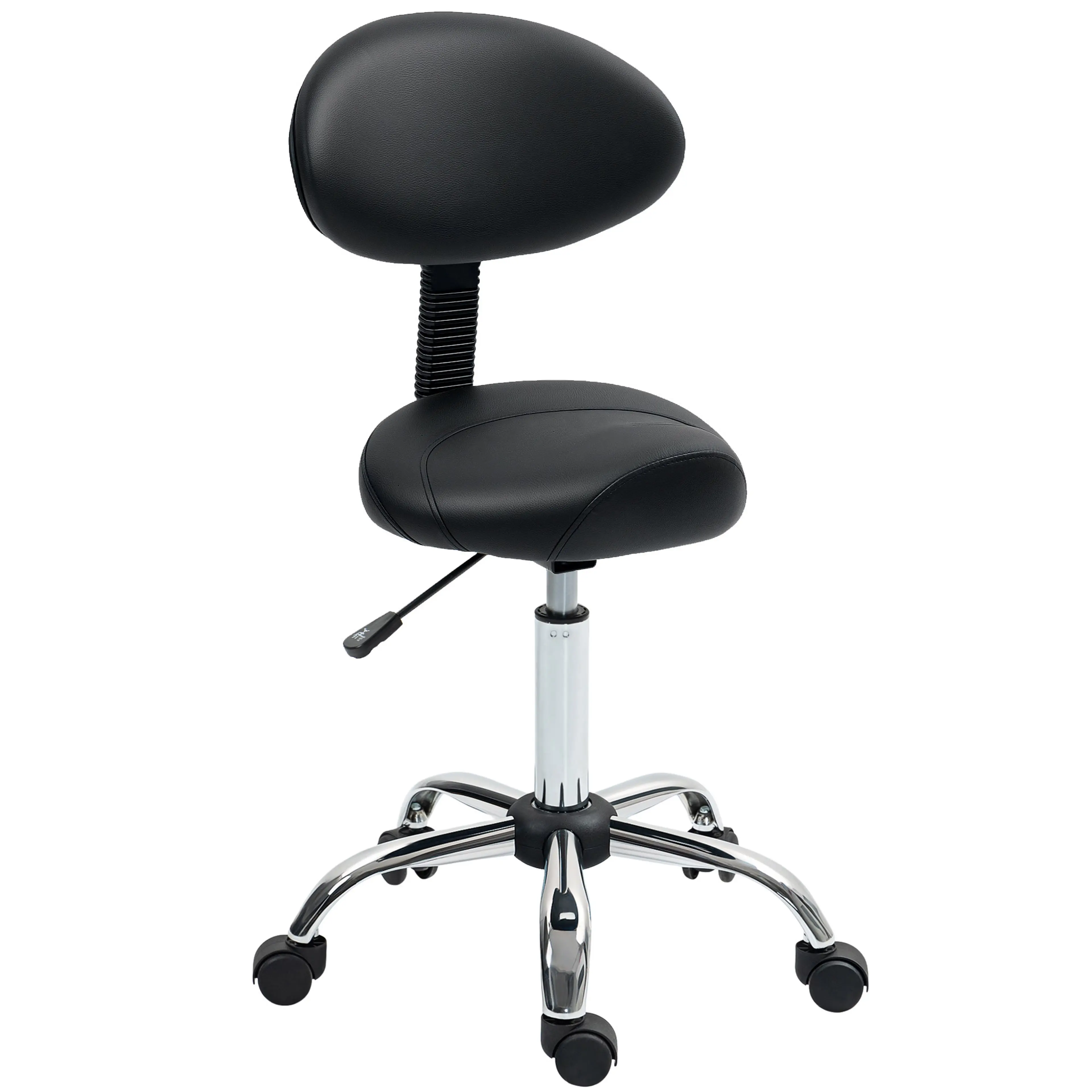 Rullpall med ryggstöd – sitthöjd 51–67 cm, 360° och 120 kg