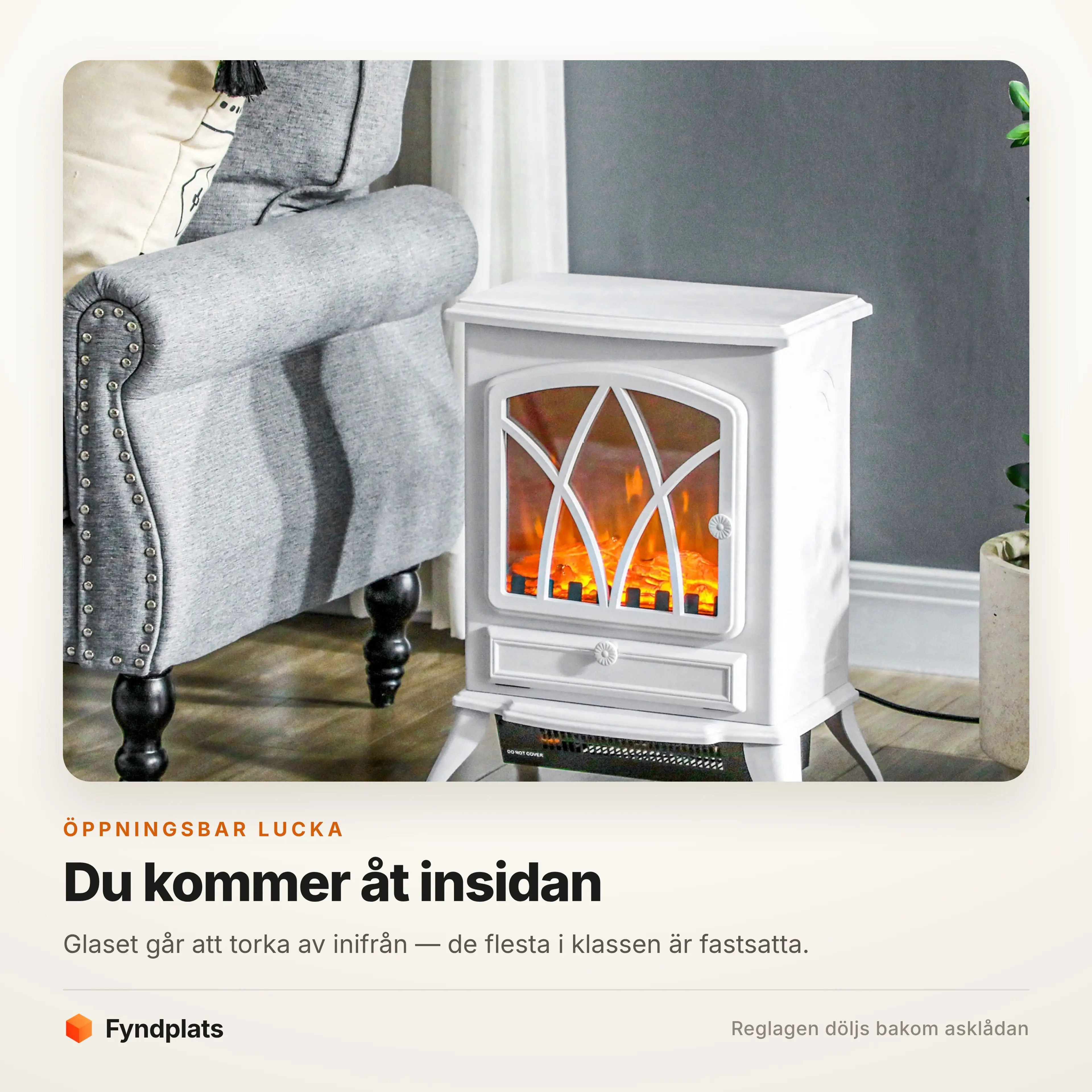 Luckan öppnas så glaset går att torka inifrån