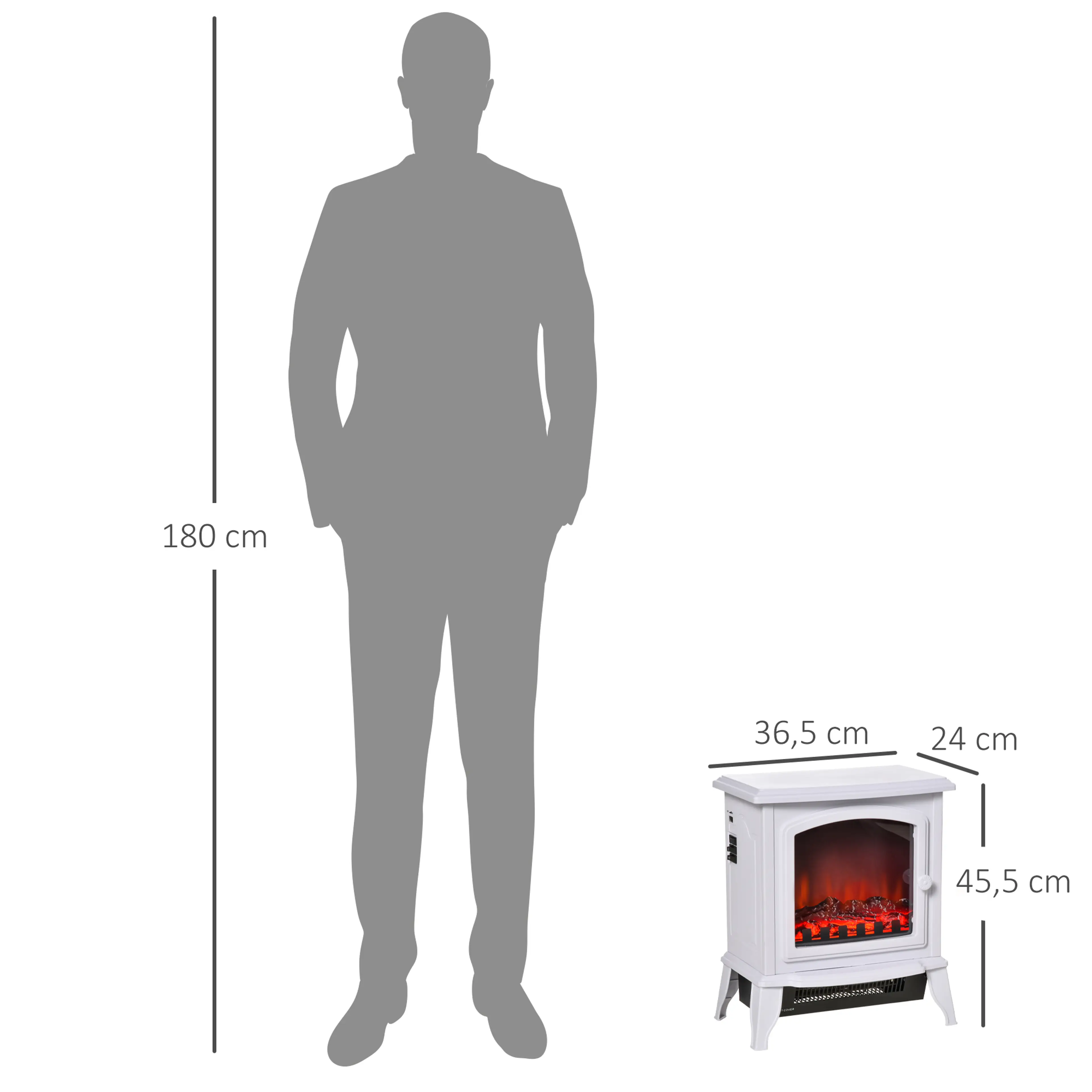 Storleksjämförelse mot en person på 180 cm