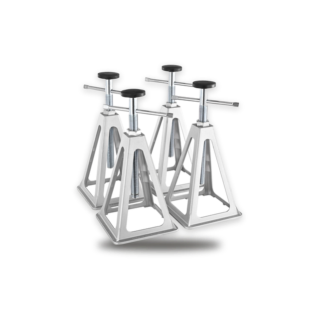 Stödben i aluminium 4-pack för husvagn och husbil, justerbar höjd 280–435 mm