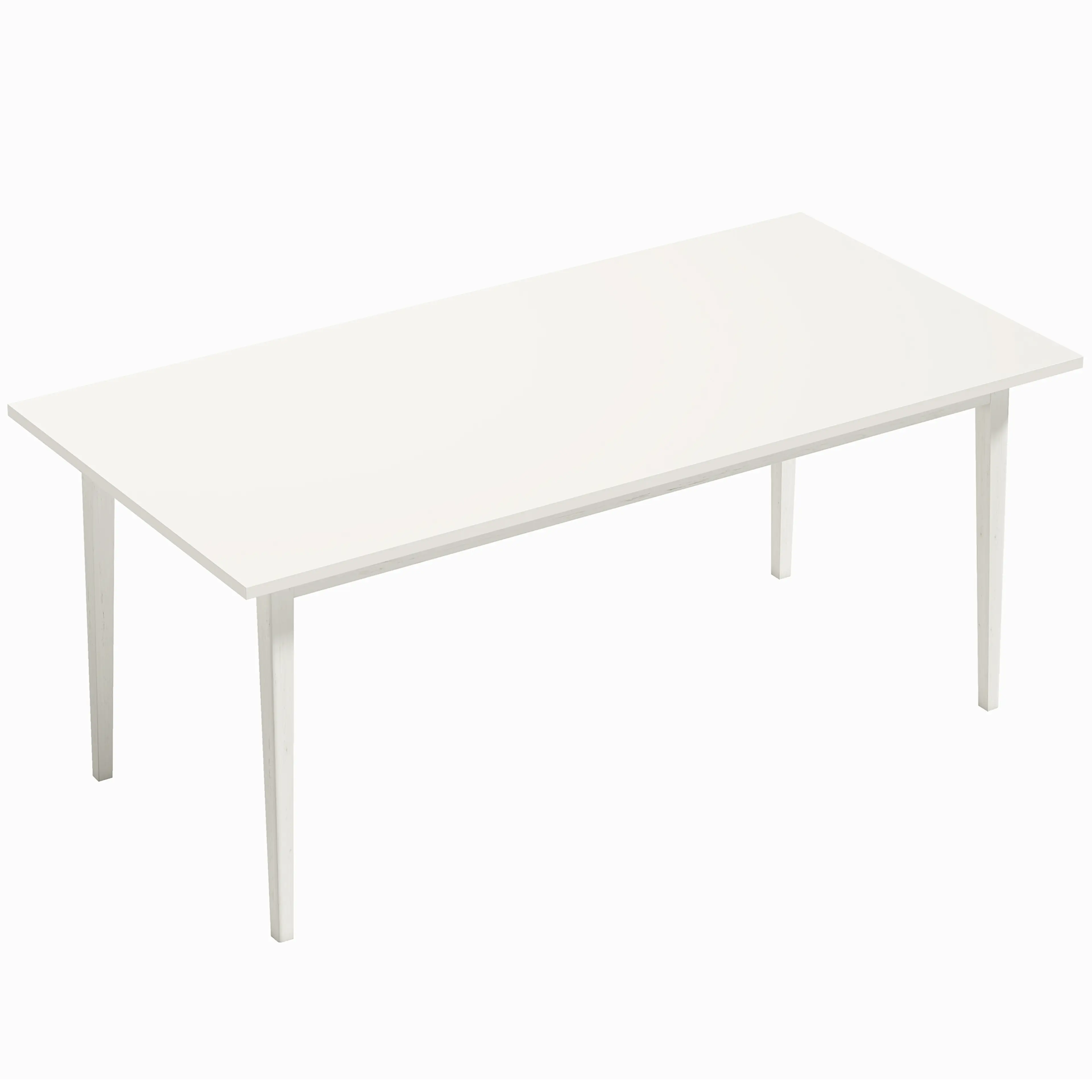 Cremevitt matbord 180 × 90 cm med ben i massivt trä