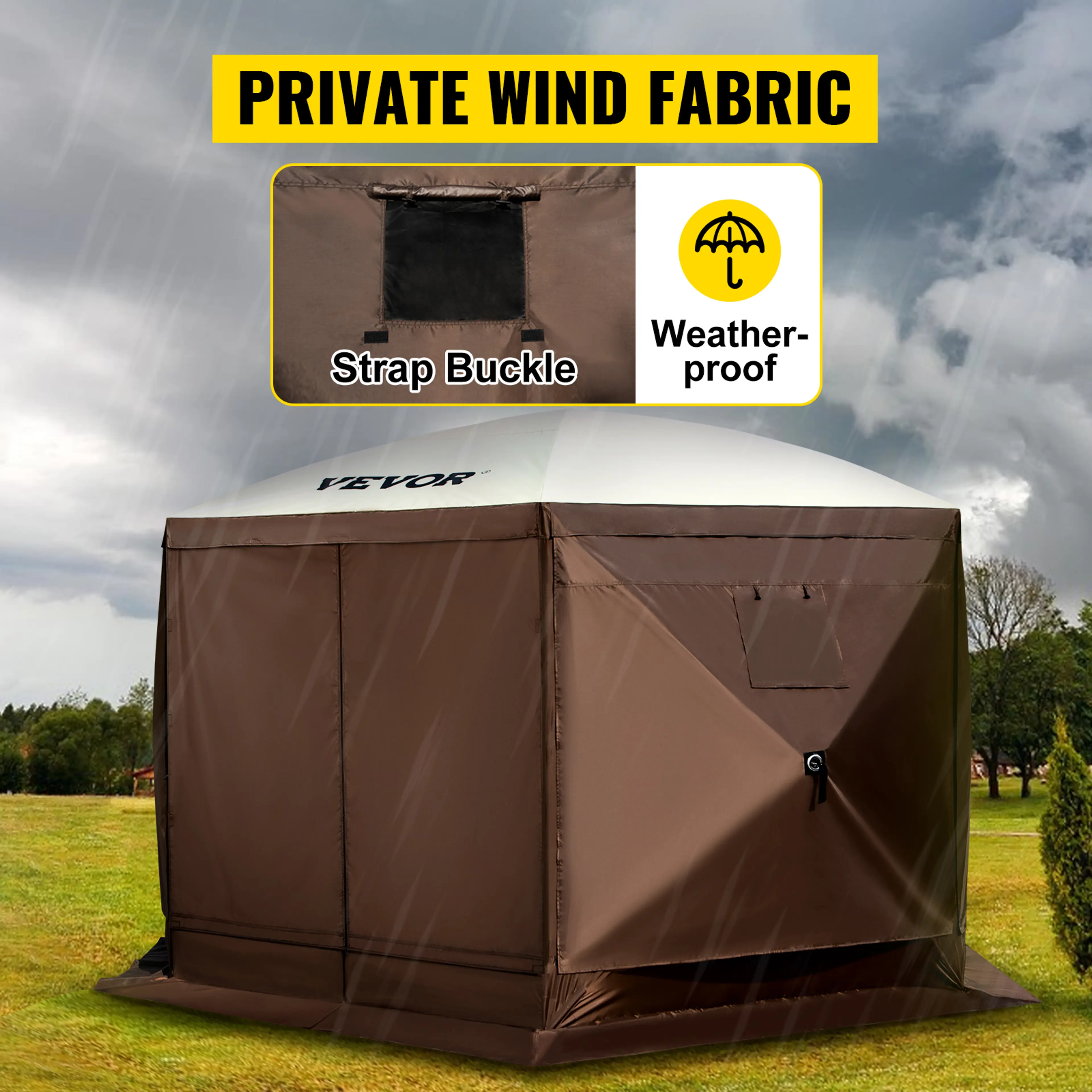 Pop up-paviljong med myggnät, 6-sidig – 10×10 & 12×12 ft