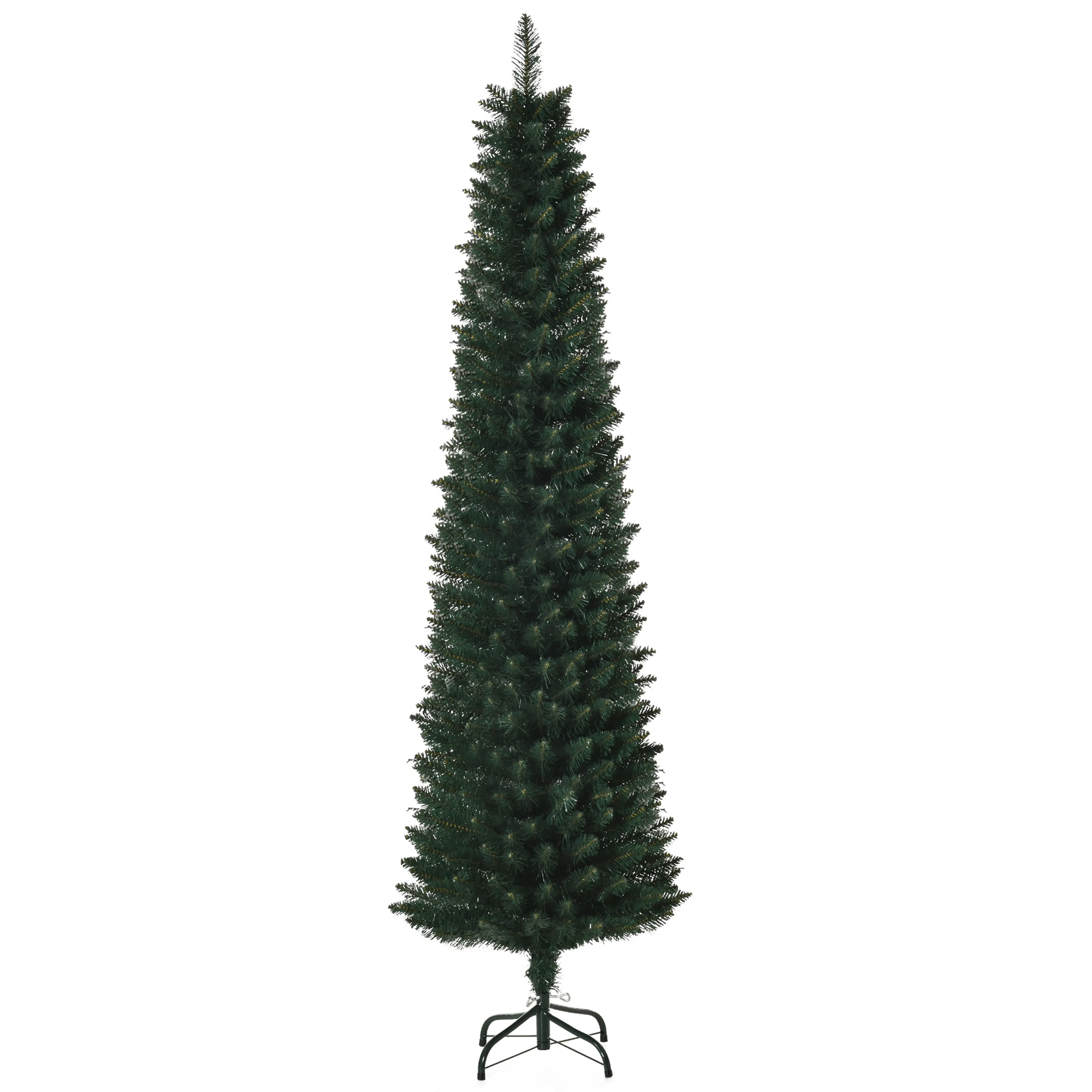 Smal konstgran 180 cm med 380 grenar – Ø56 cm, flamskyddad och med fot i stål