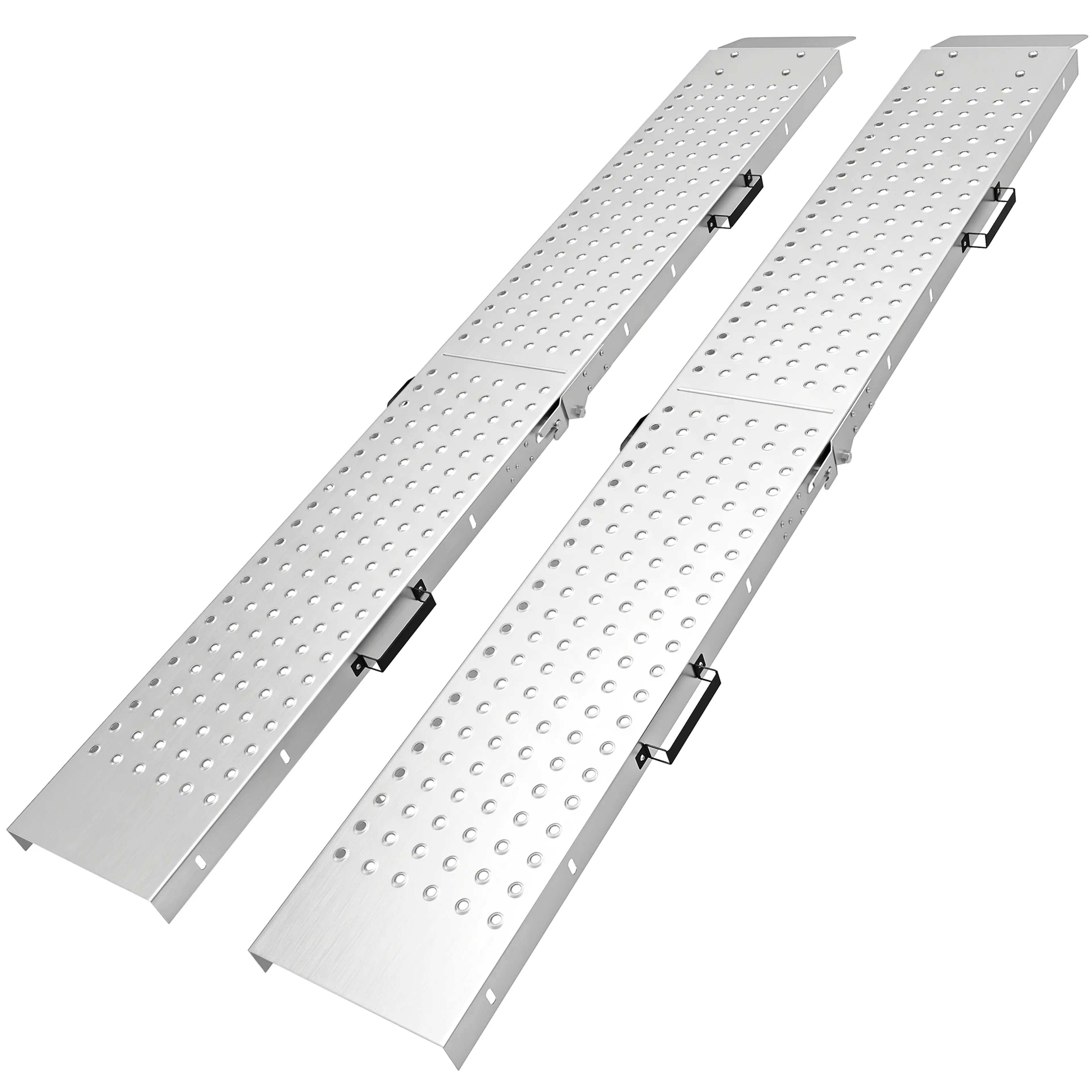 Lastramper, två fällbara i galvaniserad metall – 180 cm, 200 kg per ramp