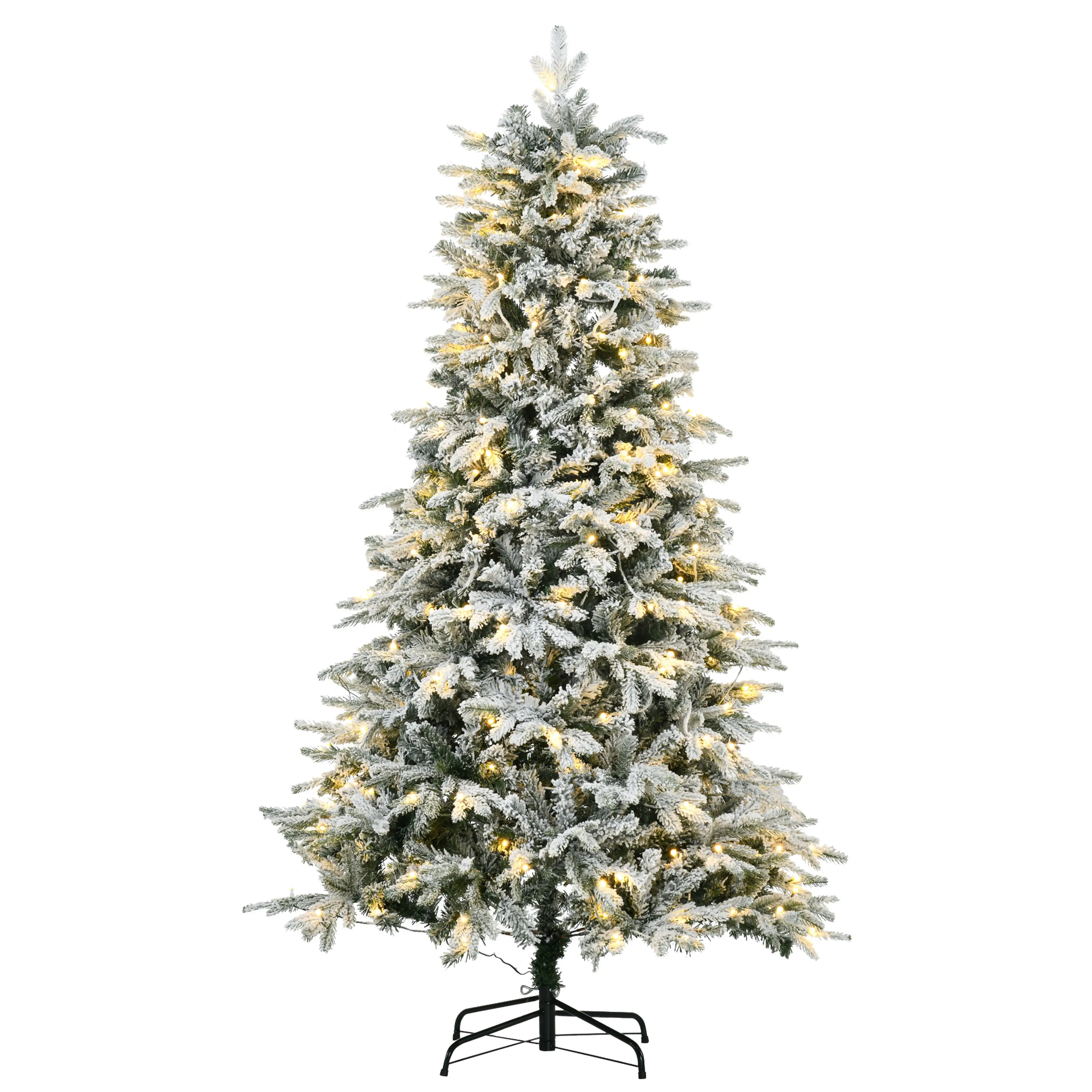 Snötäckt julgran 180 cm med 250 LED, uppfällbar