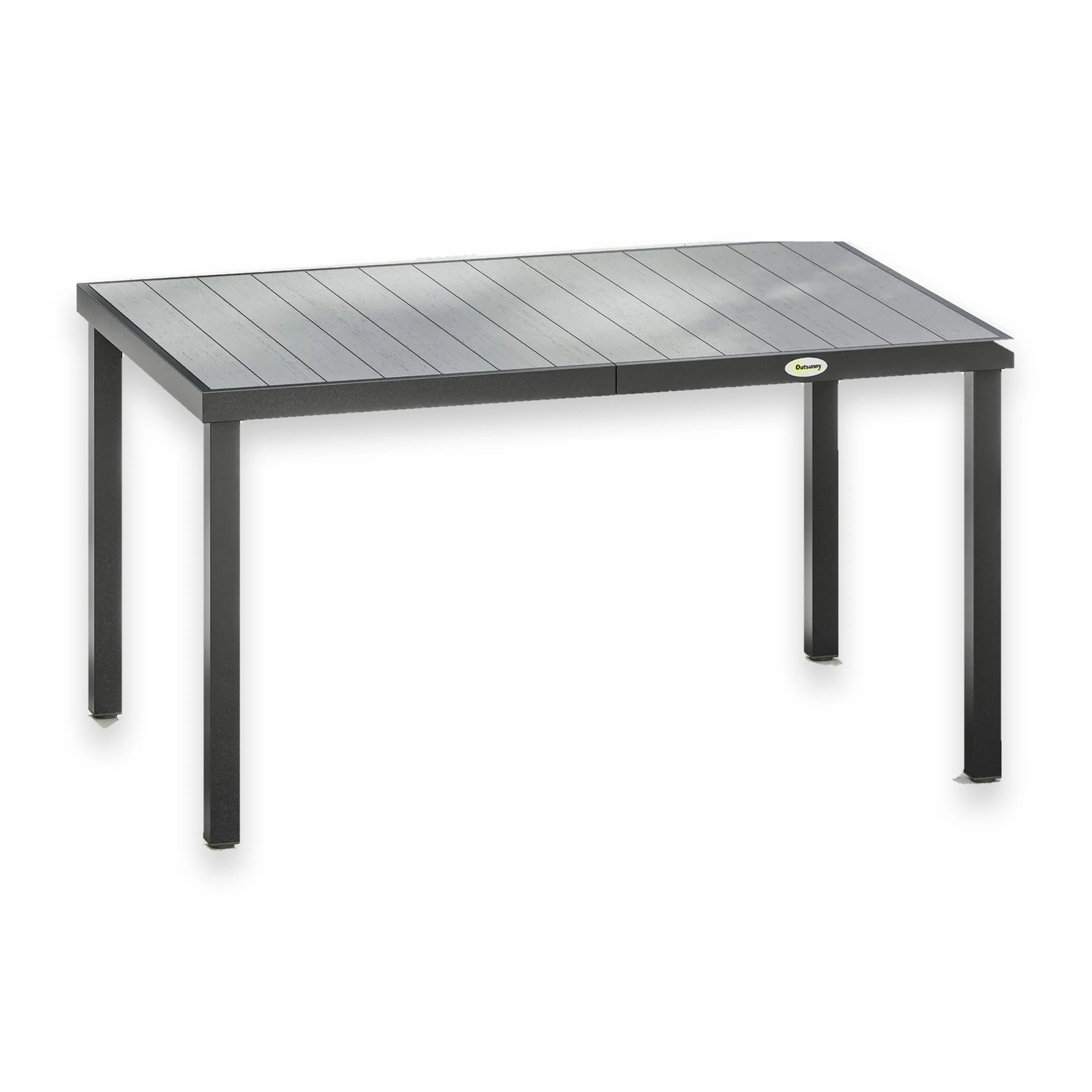 Trädgårdsbord 140 × 90 cm – kompositskiva i träutseende på stålram