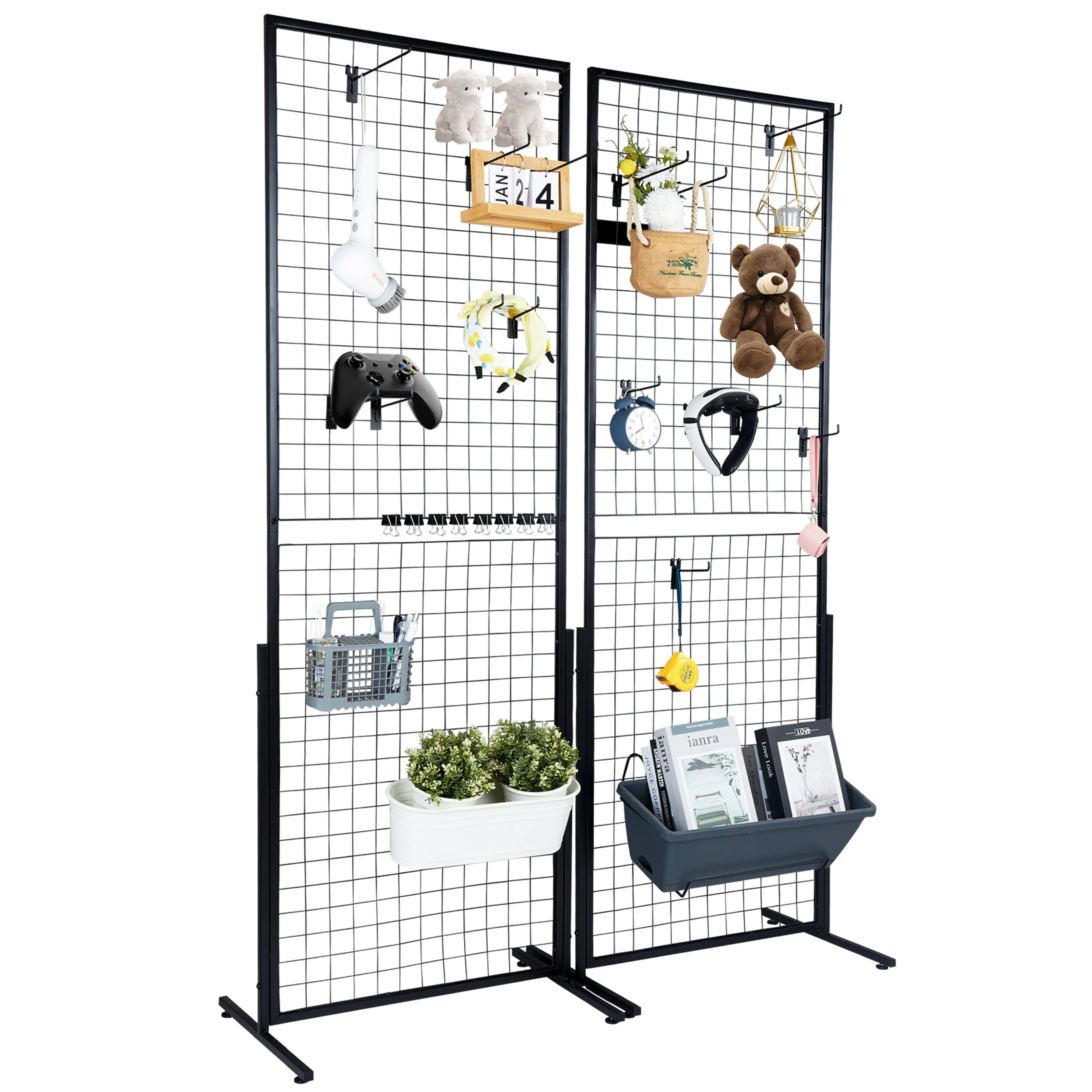 Gallervägg och nätställ för exponering – dubbelsidigt, 2-pack