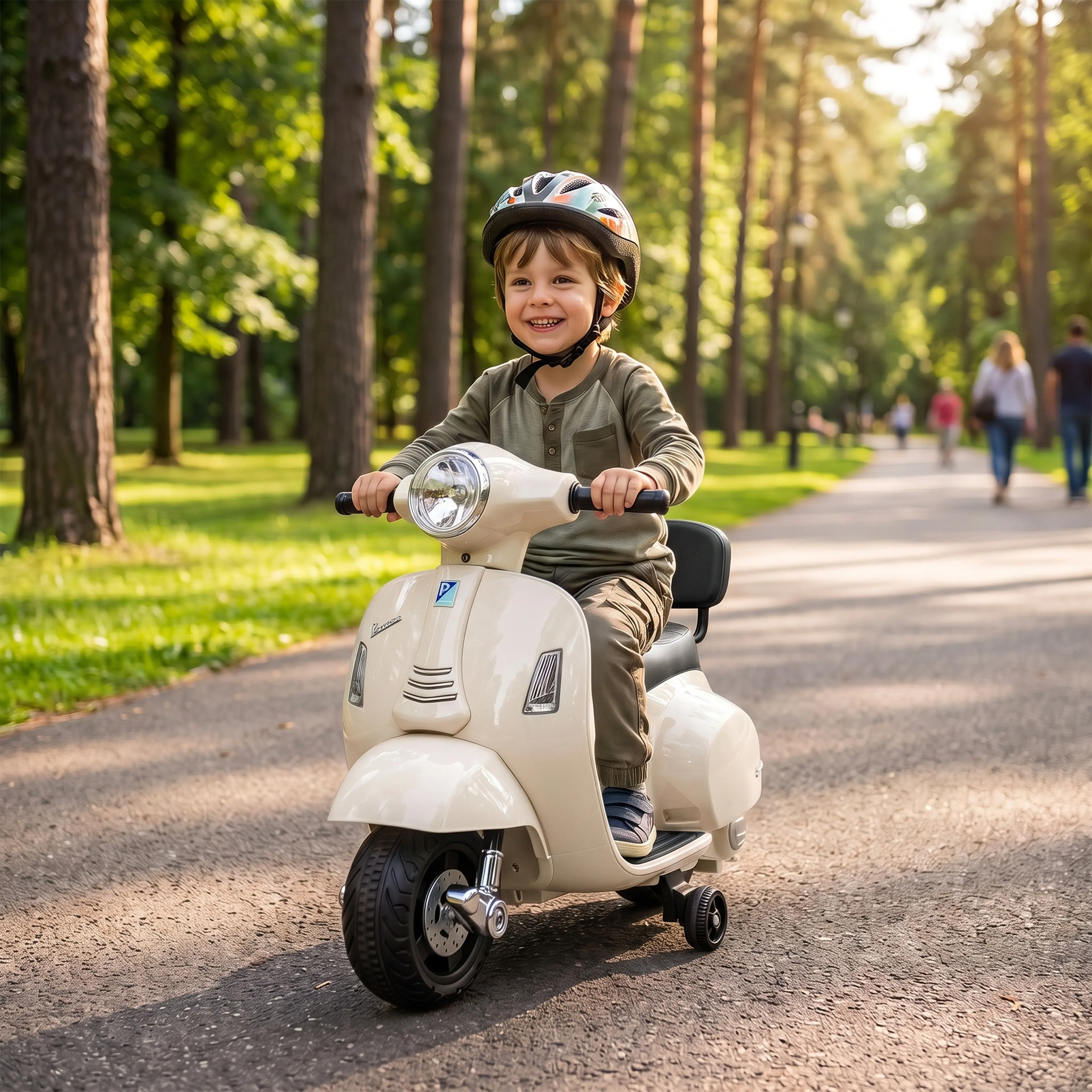Vespa GTS elscooter för barn 6 V, vit — 18–36 månader – bild 2