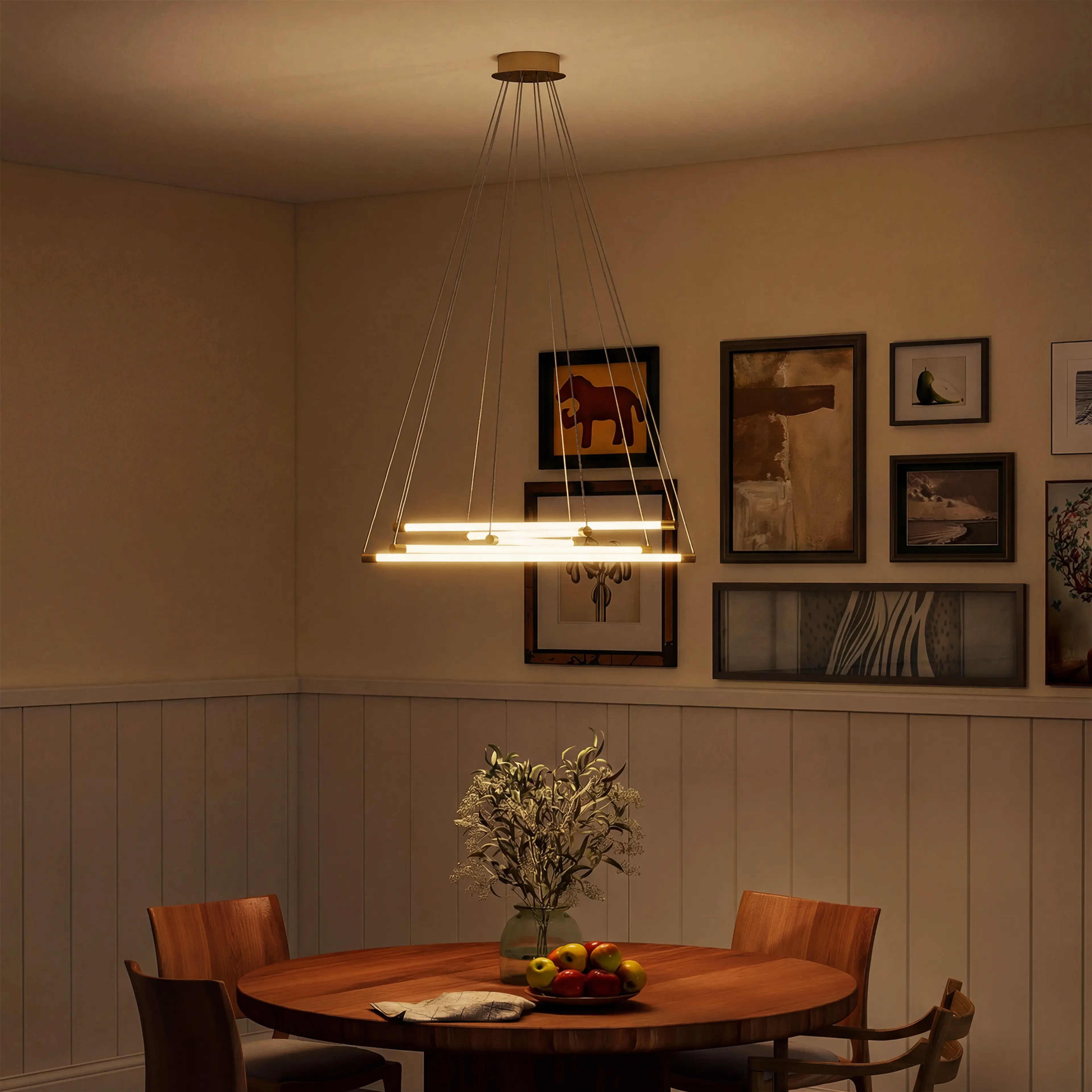 Taklampa LED 50 W med fem vridbara ljusrör – 5 800 lumen, Ø82 cm – bild 3