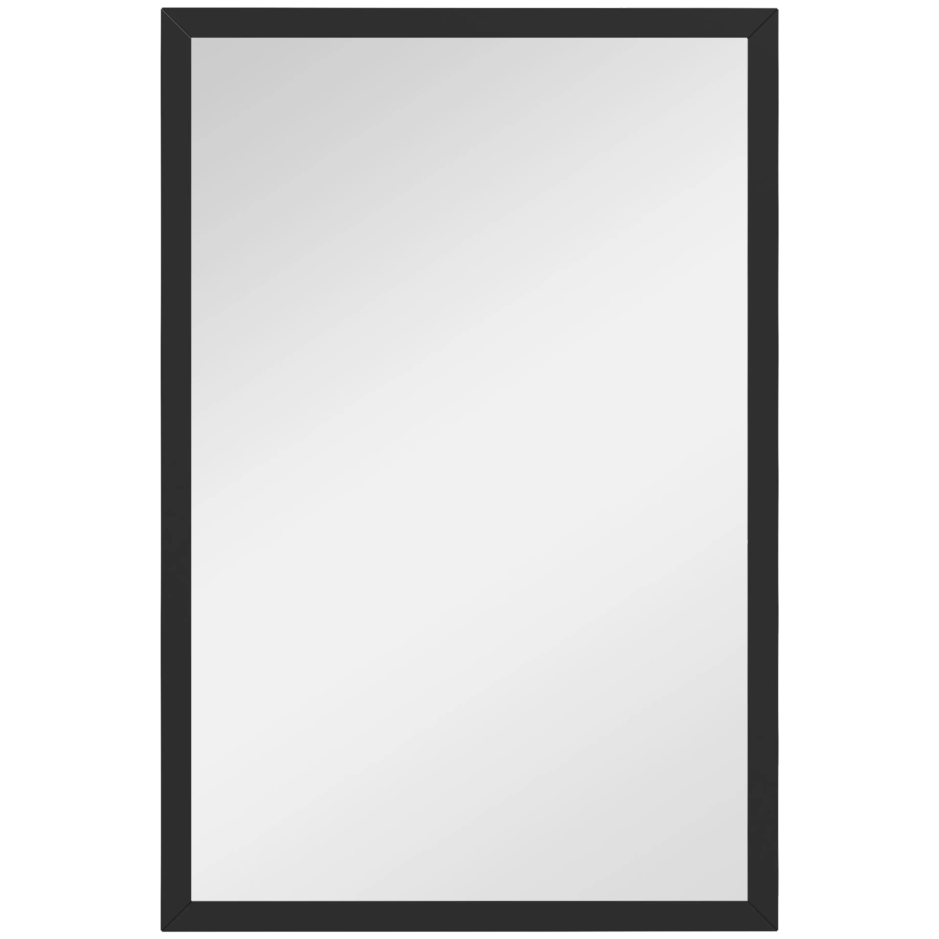 Väggspegel 40 × 60 cm med svart ram – hängs stående eller liggande