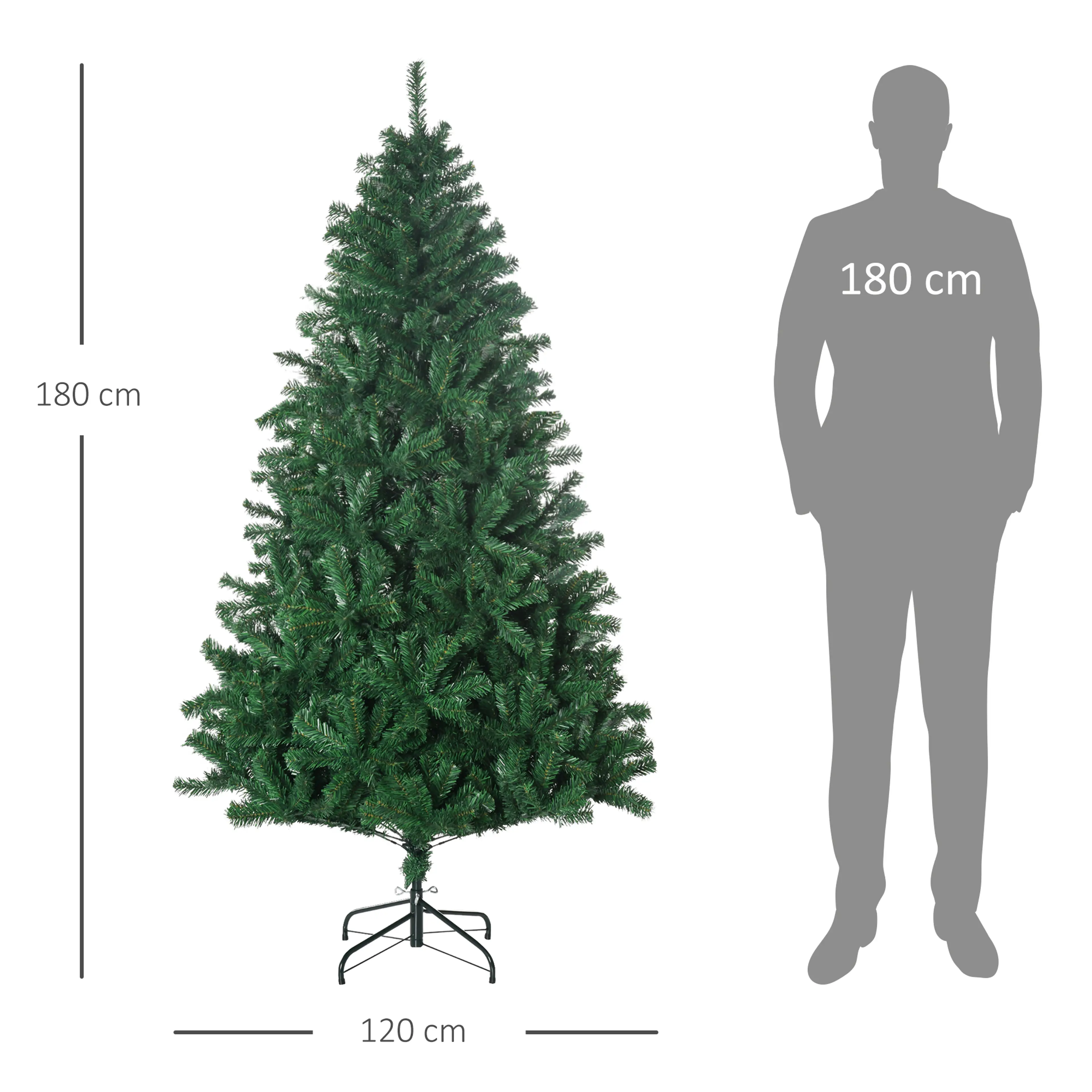 Måttskiss med siluett: 180 cm hög, 120 cm bred