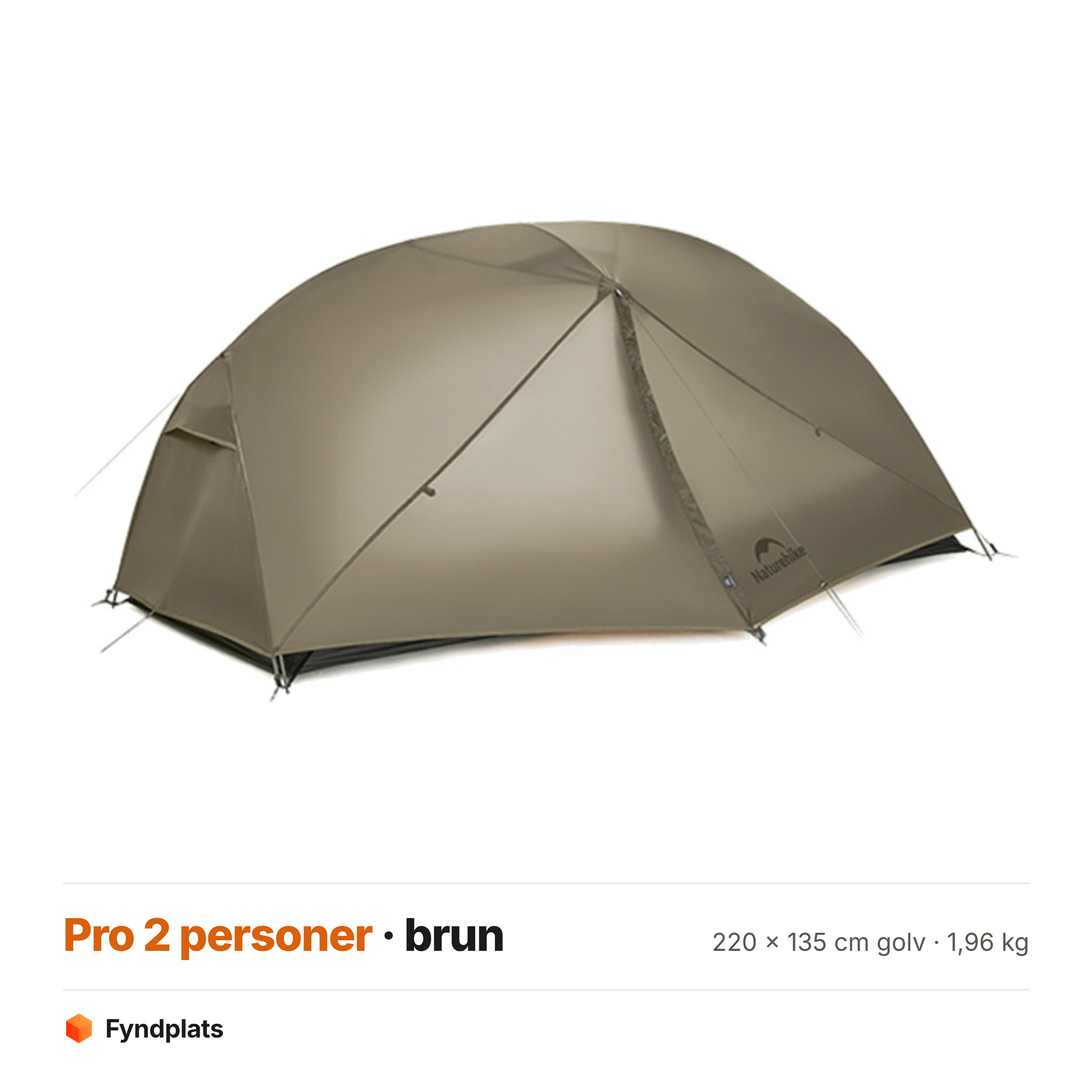 Mongar Pro för 2 personer i brunt – 220 × 135 cm golv och 1,96 kg