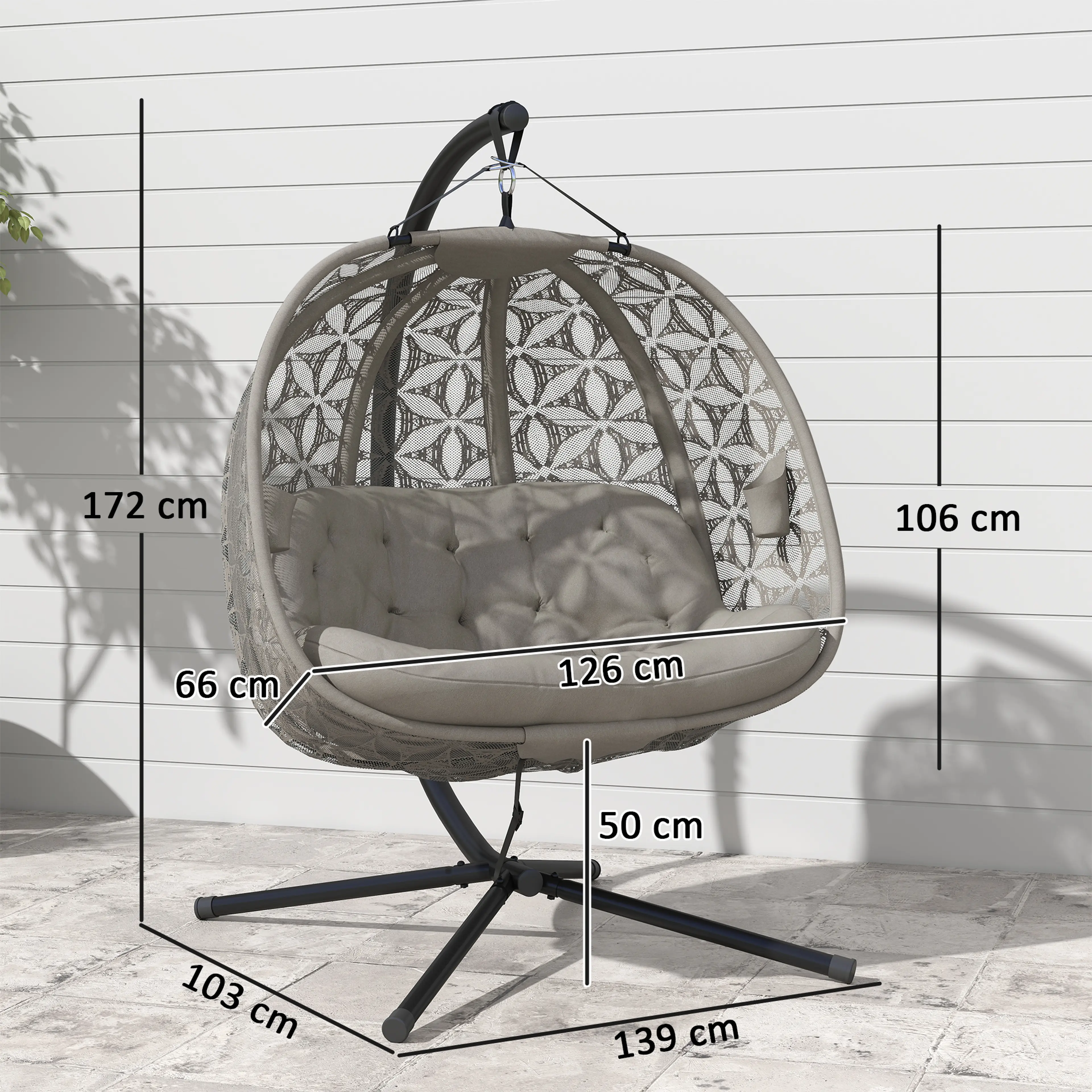 Sittytan 98 × 47 cm i hängstolen för två