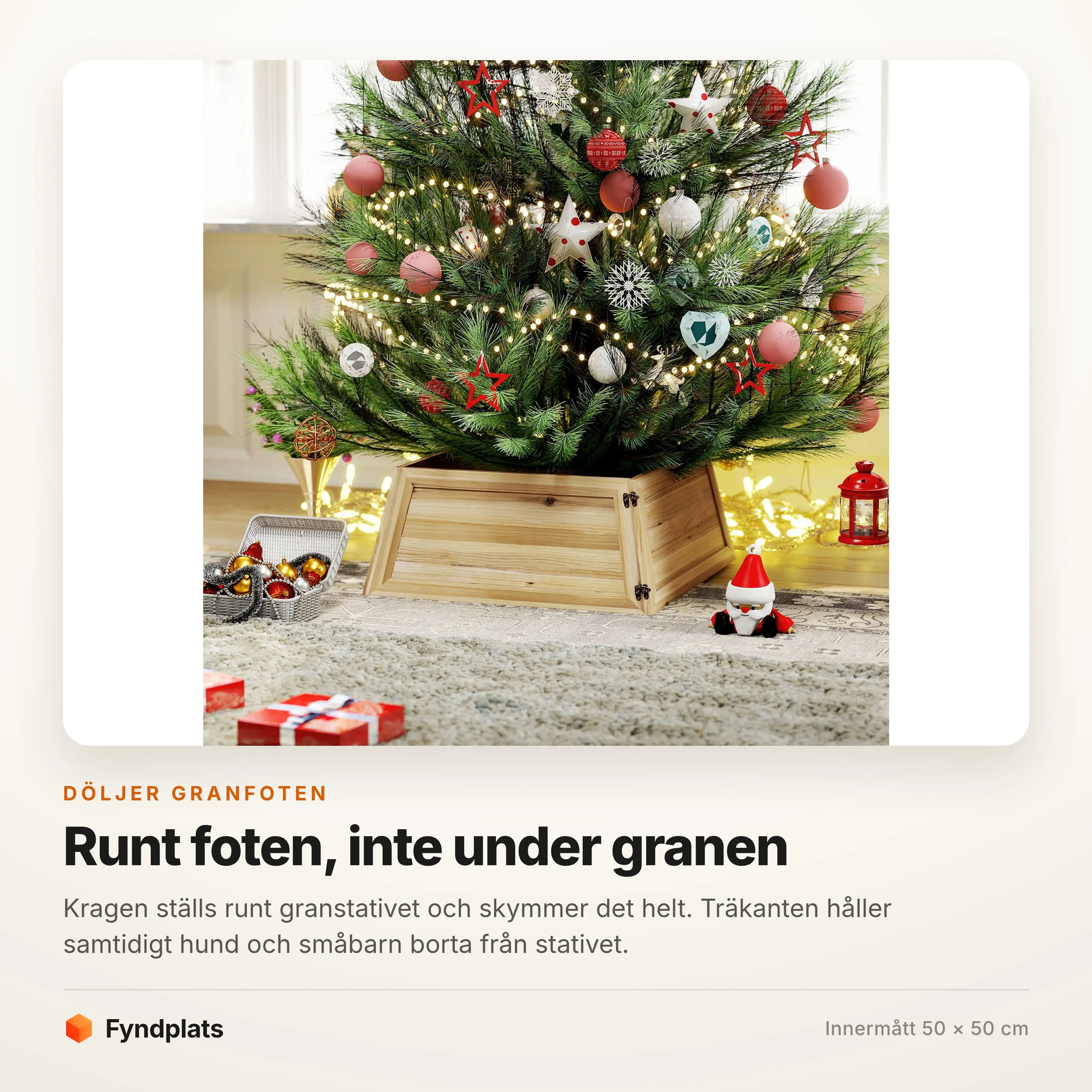 Kragen döljer granstativet helt under granen