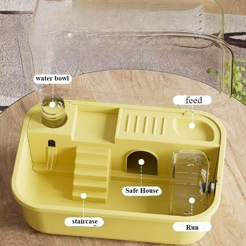 Miniatyrbild: Tuggskyddad hamsterbur med tillbehör – rymlig och lätt att rengöra