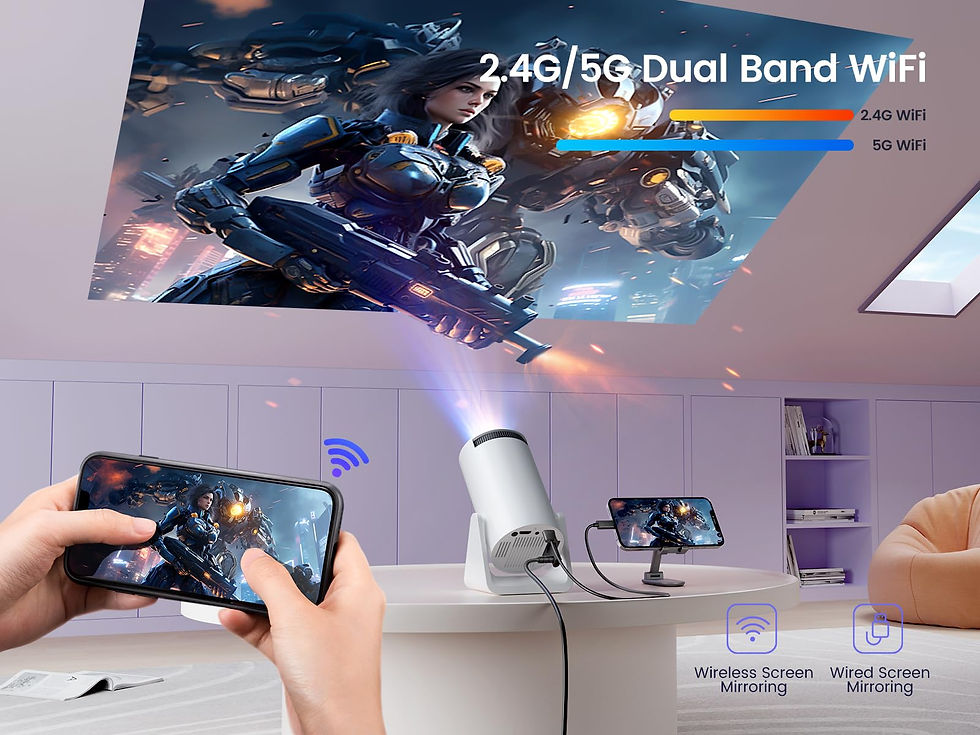Miniatyrbild: 4K-stöd projektor med 300 ANSI-lumens och WiFi – bärbar LED-projektor