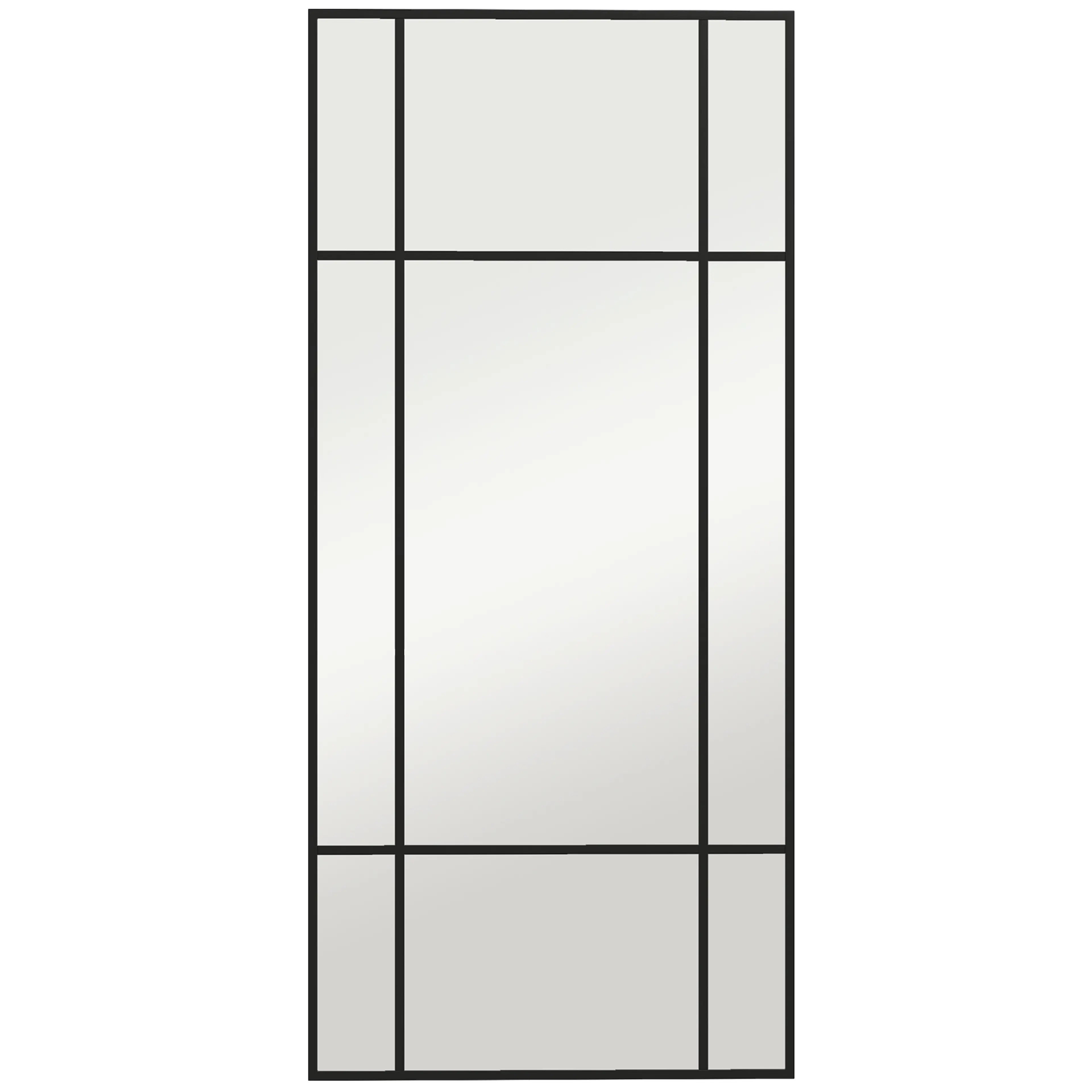 Väggspegel 110 × 50 cm i svart – stående eller liggande