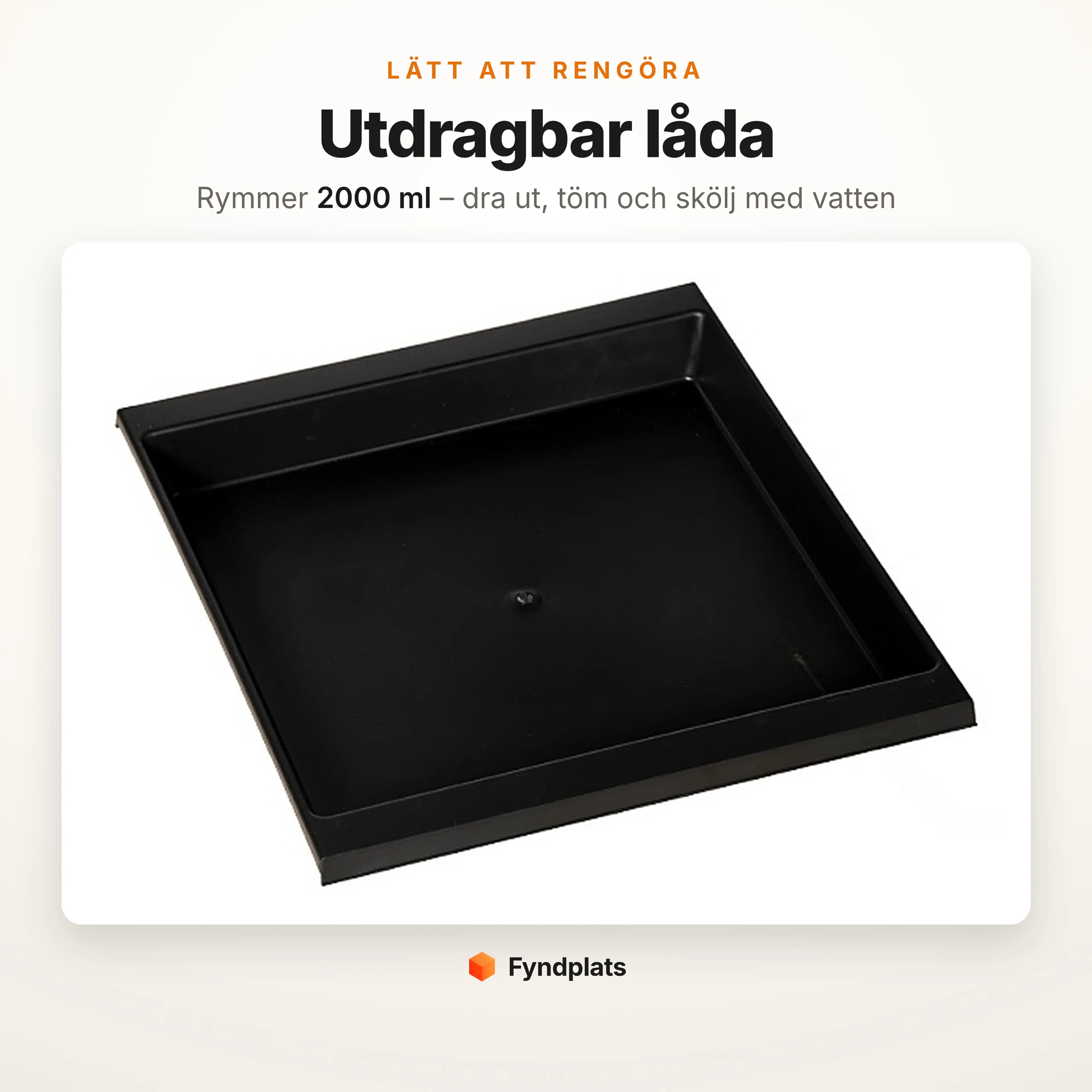 Utdragbar uppsamlingslåda på 2000 ml som hör till hundtoaletten