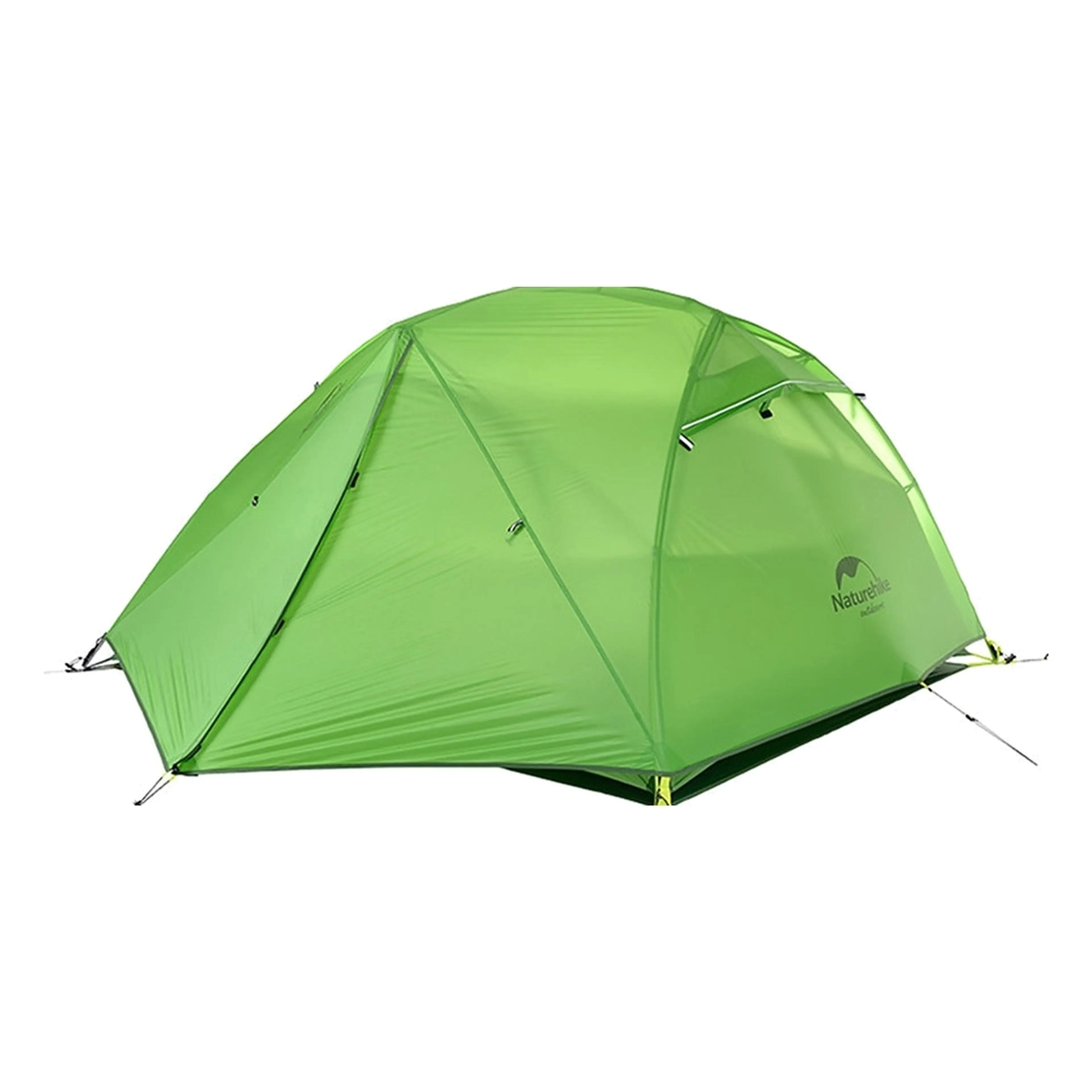 Naturehike Star River 2 campingtält i grön 20D-nylon, sett snett framifrån