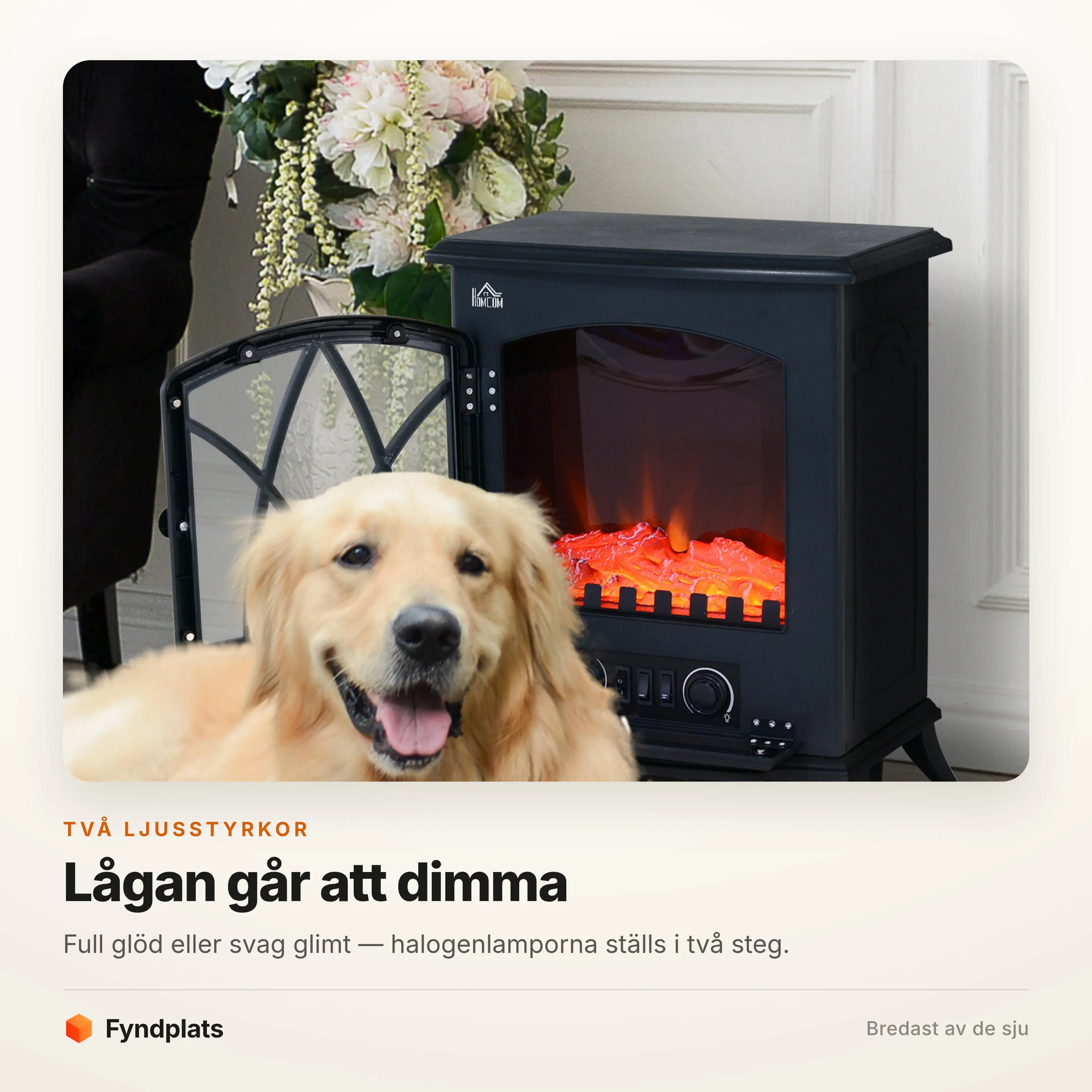 Halogenlamporna dimmas i två steg