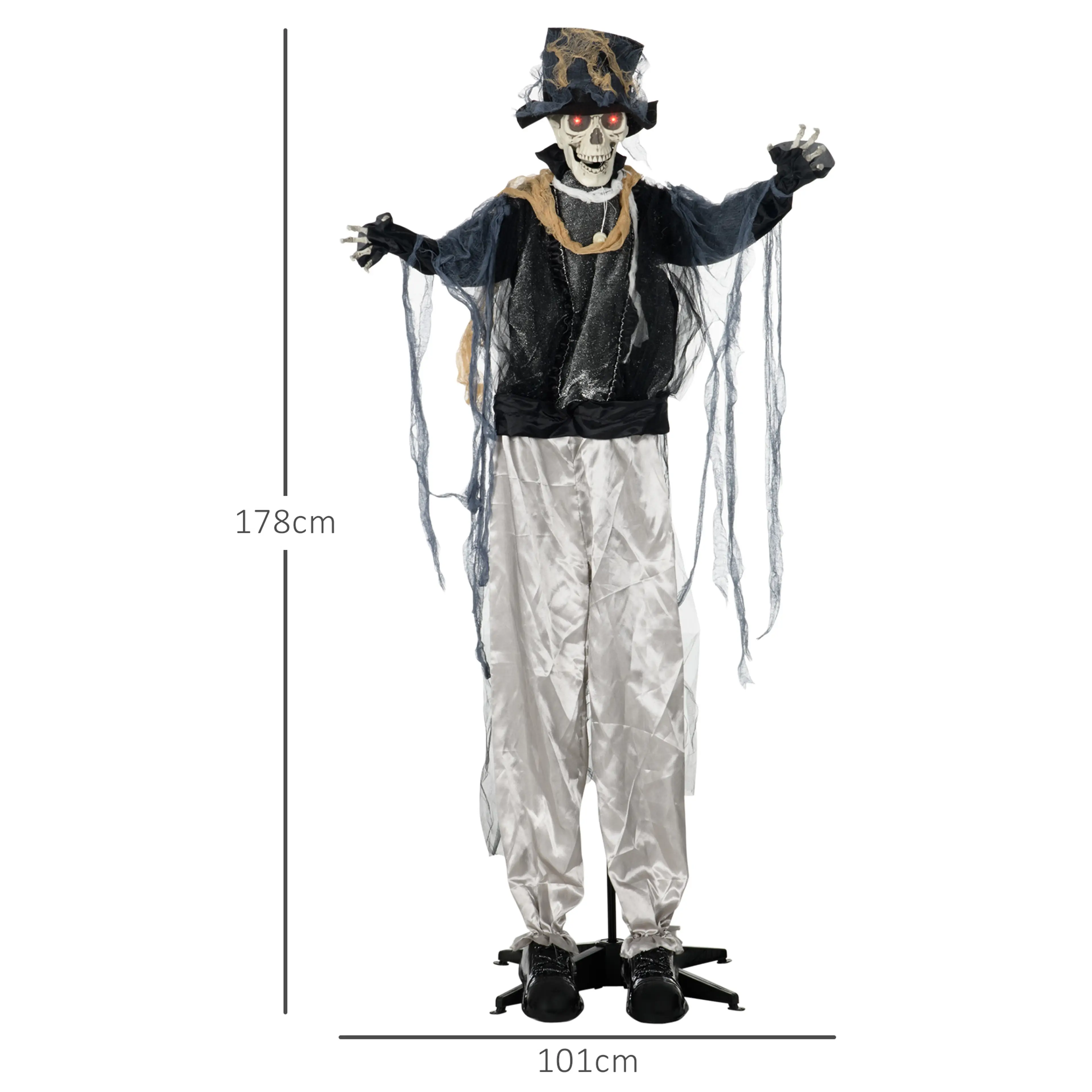 Animerat halloweenspöke 178 cm som vrider huvudet och vinkar – bild 6