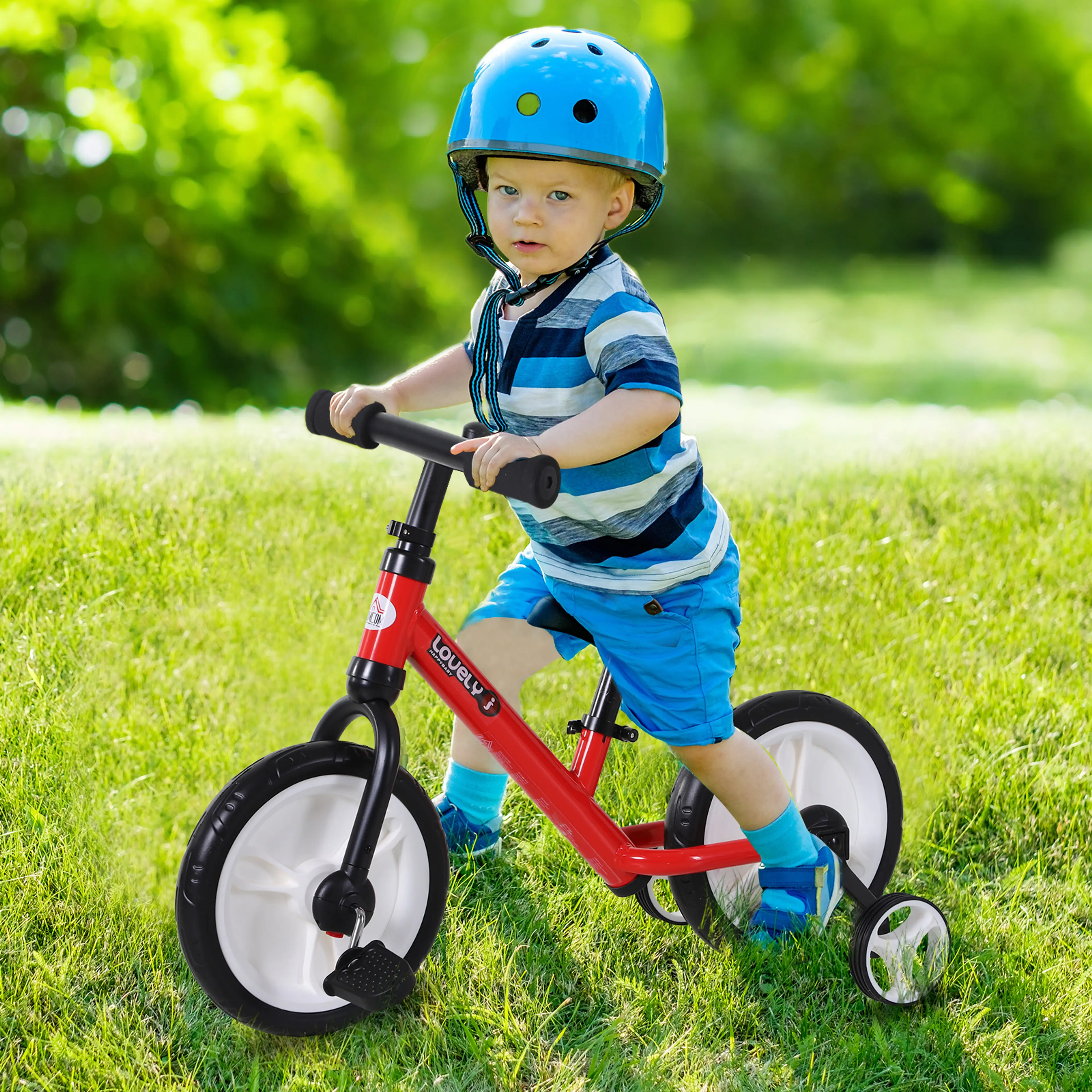 Barncykel med stödhjul 2-i-1 – balanscykel och trampcykel, 12 tum, från 2 år