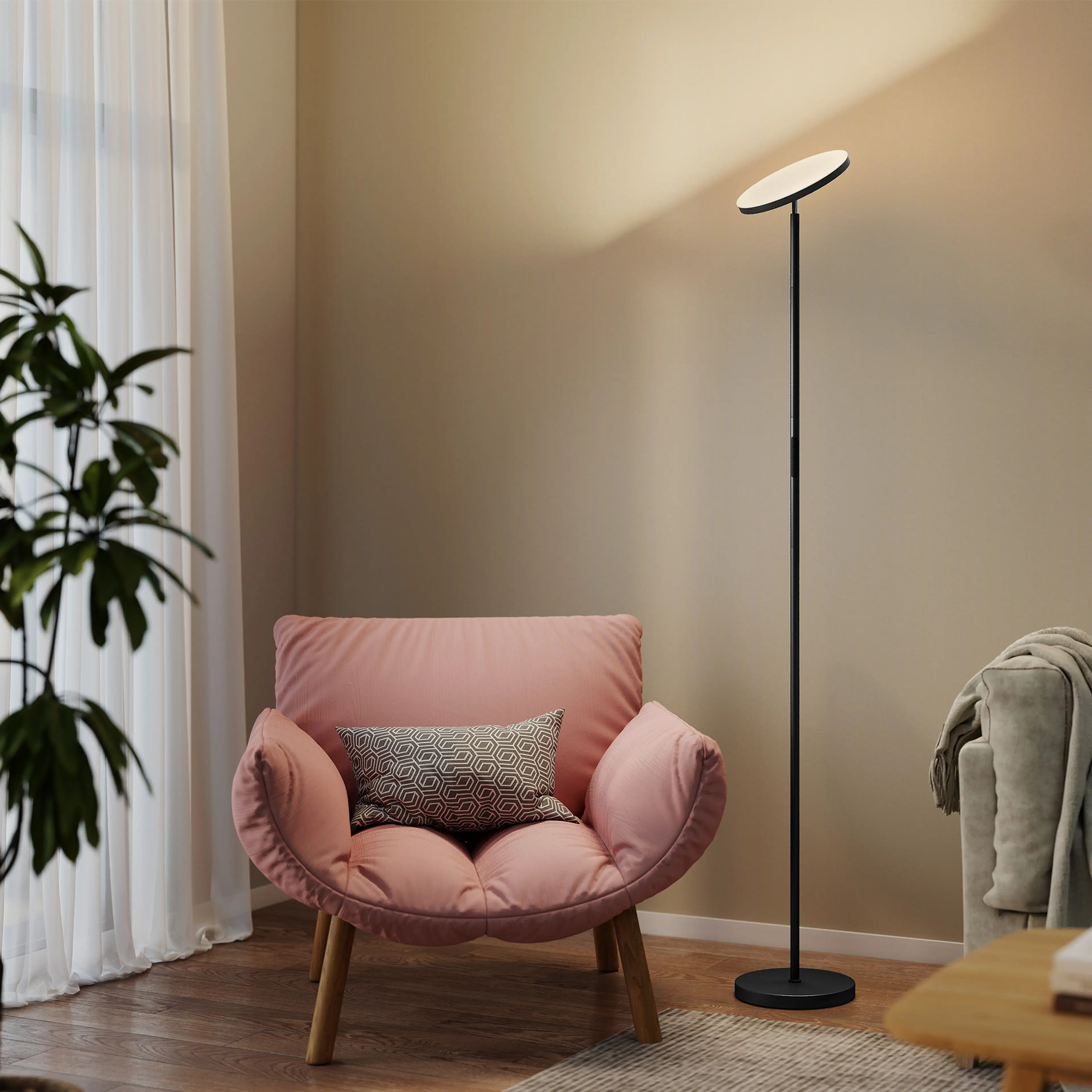 Golvlampa med uppljus 177 cm – 2 700 lumen mot taket, fjärrkontroll – bild 3
