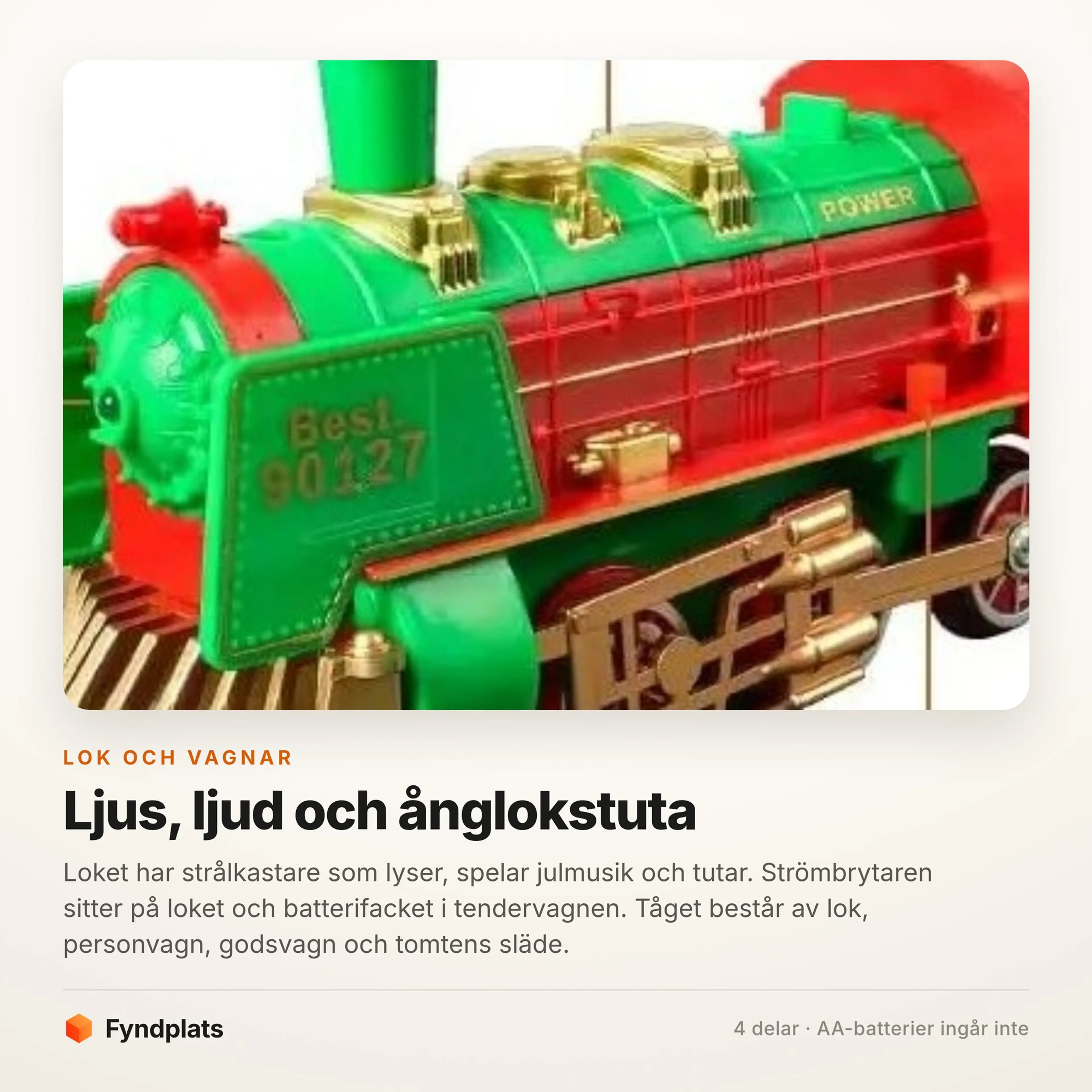 Loket med strömbrytare, strålkastare och batterifack i tendervagnen