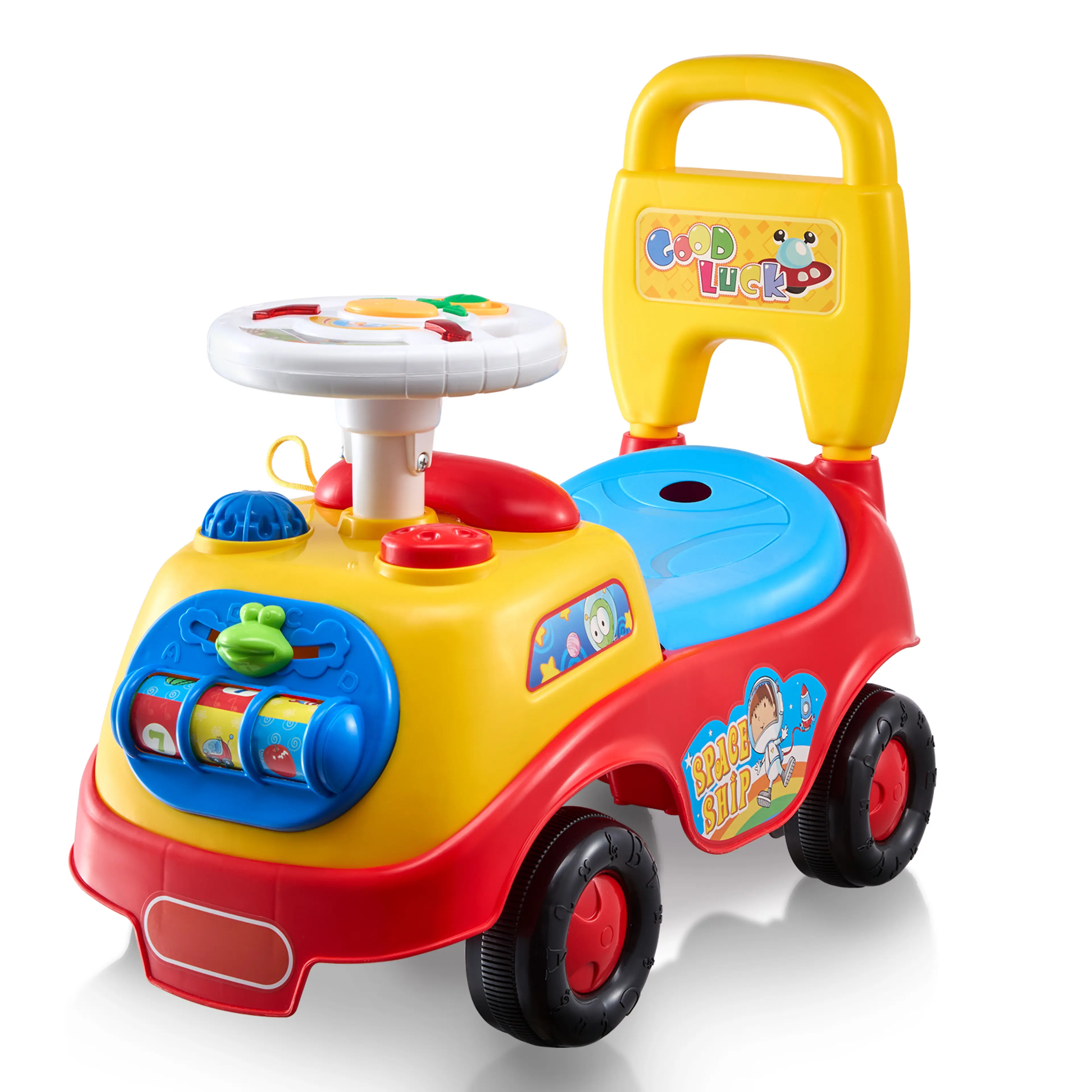 Sparkbil för barn 1–3 år – gåbil med musikratt och förvaring under sitsen