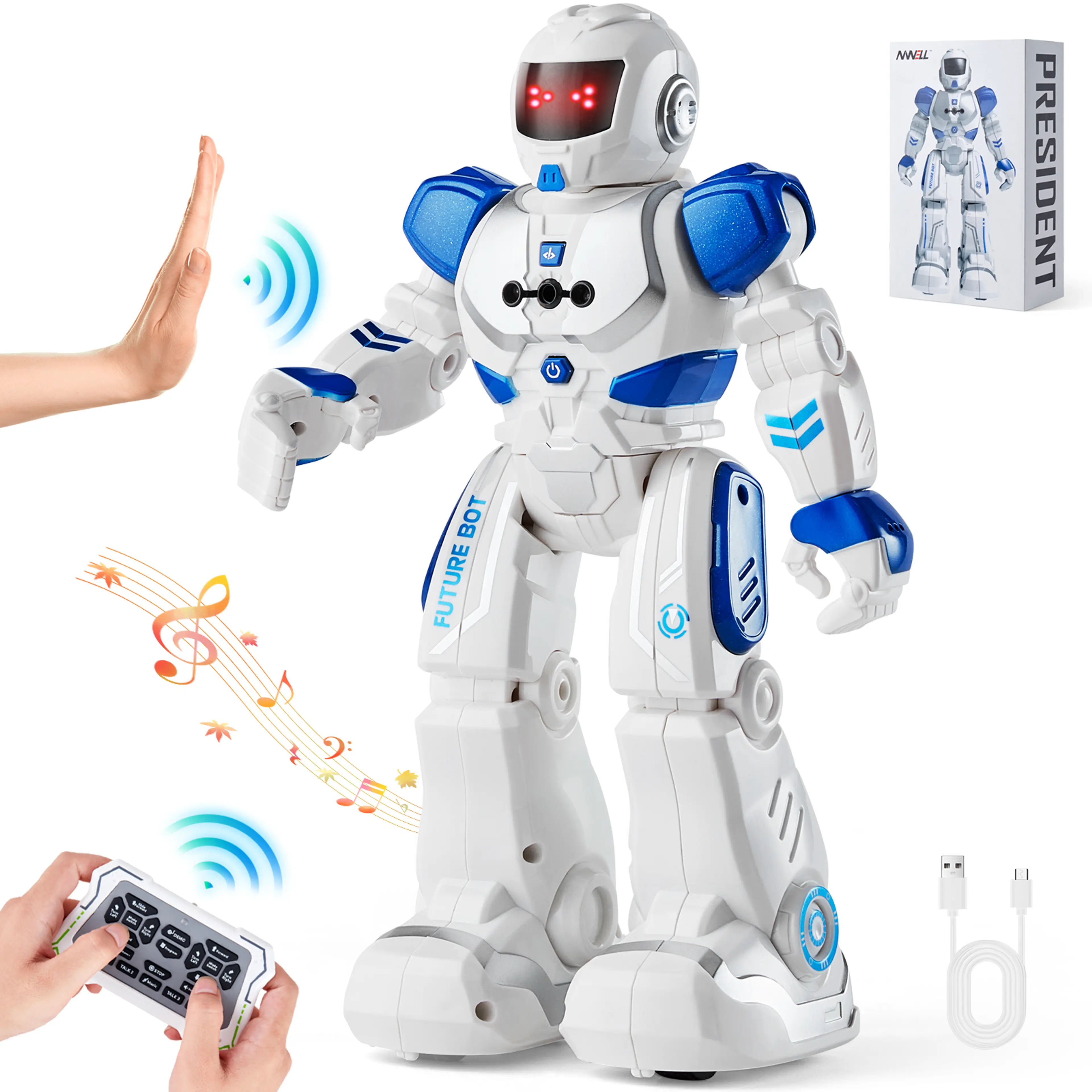 Robotleksak för barn – radiostyrd robot med gestkontroll, dans och sång
