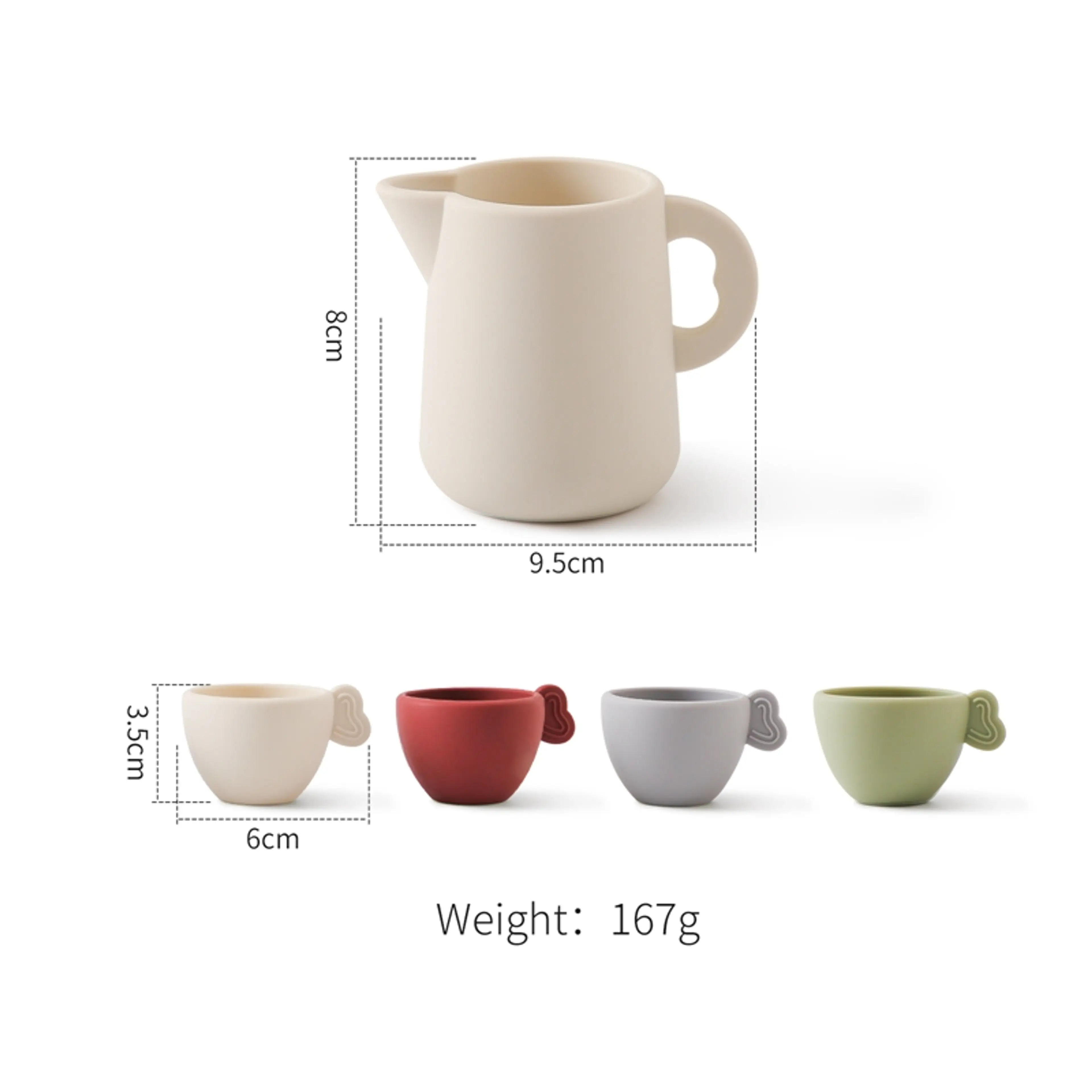 Kaffemaskin i trä – Leksaksset för barn med koppar och tillbehör