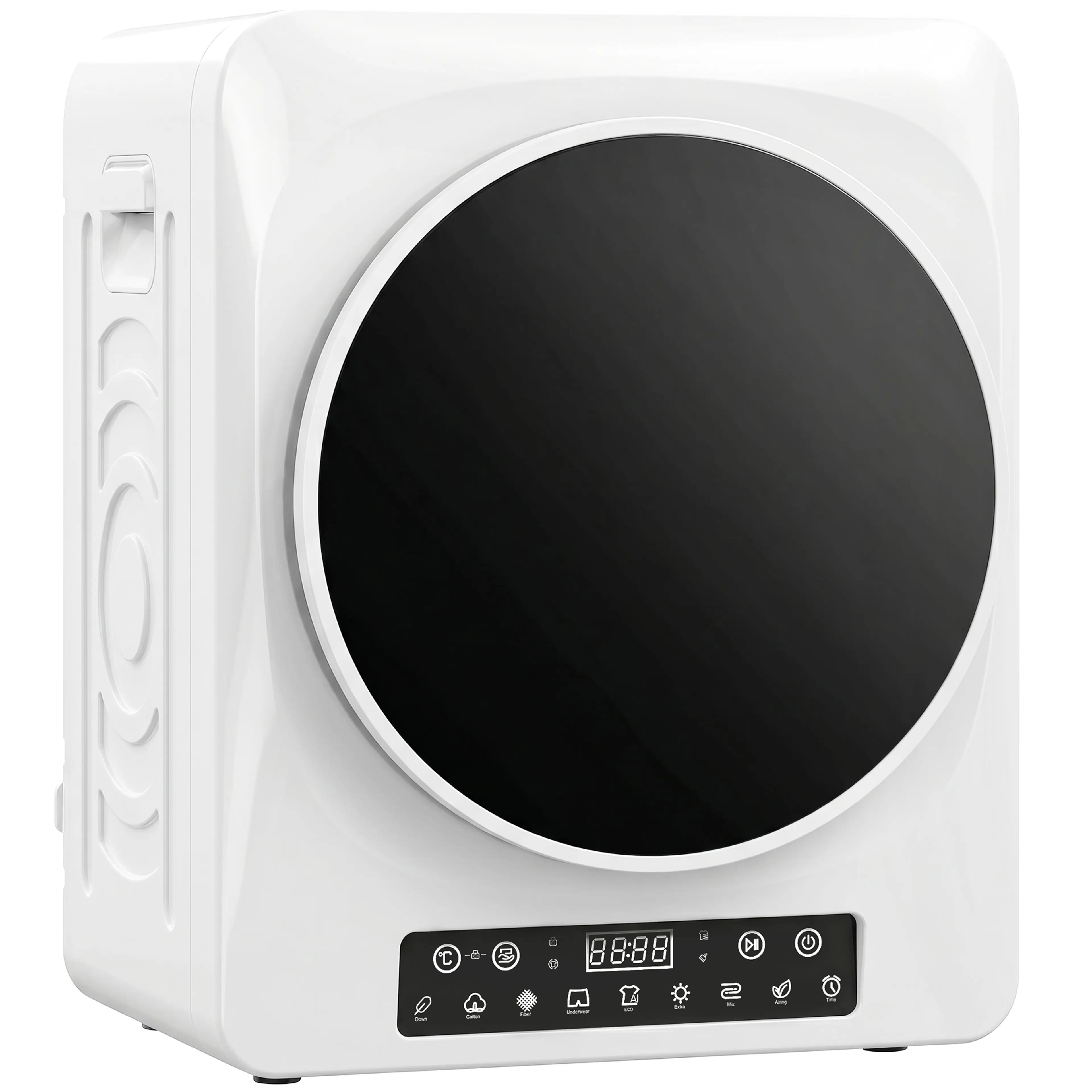 Vit minitorktumlare med digital display, 49 cm bred